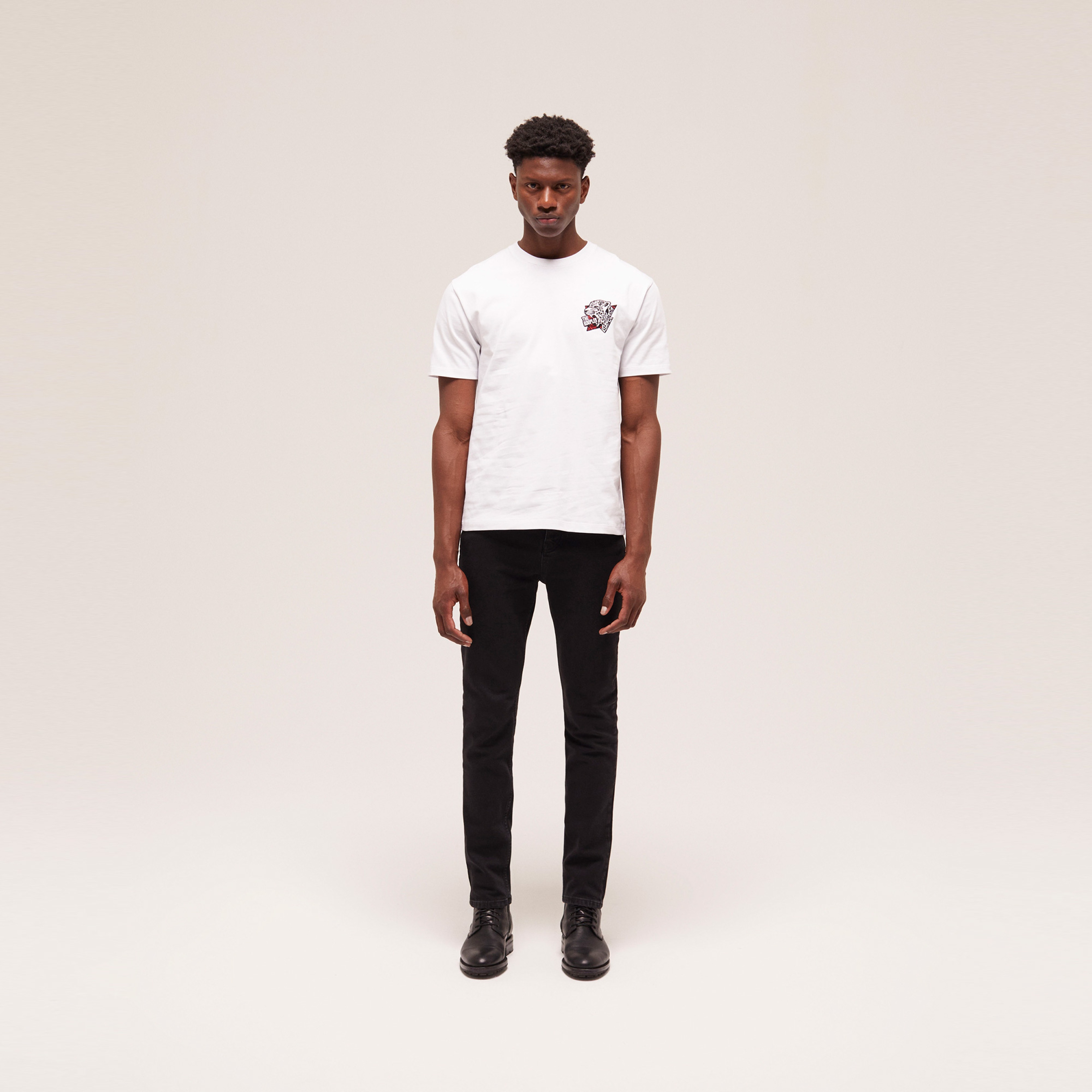 The Kooples Printed Cotton Erkek Beyaz T-Shirt