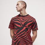 ERKEK ZEBRA DESENLİ KIRMIZI T-SHIRT