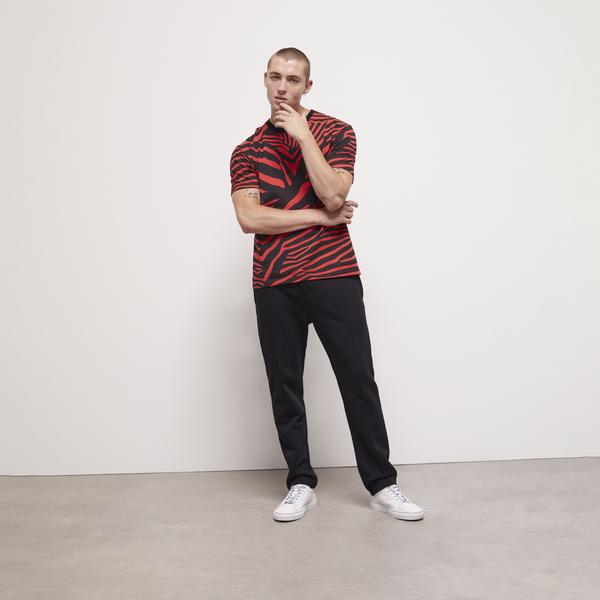 ERKEK ZEBRA DESENLİ KIRMIZI T-SHIRT