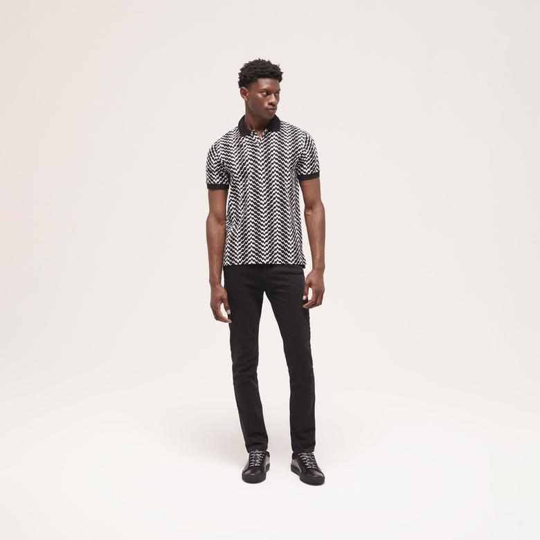 ERKEK DESENLİ SİYAH POLO