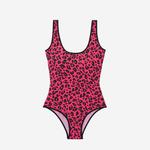 KADIN LEOPAR DESENLİ PEMBE MAYO