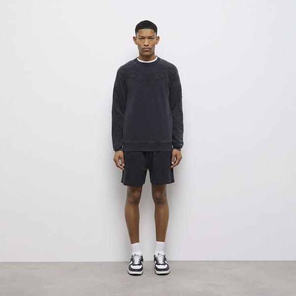 ERKEK İŞLEMELİ SİYAH SWEATSHIRT