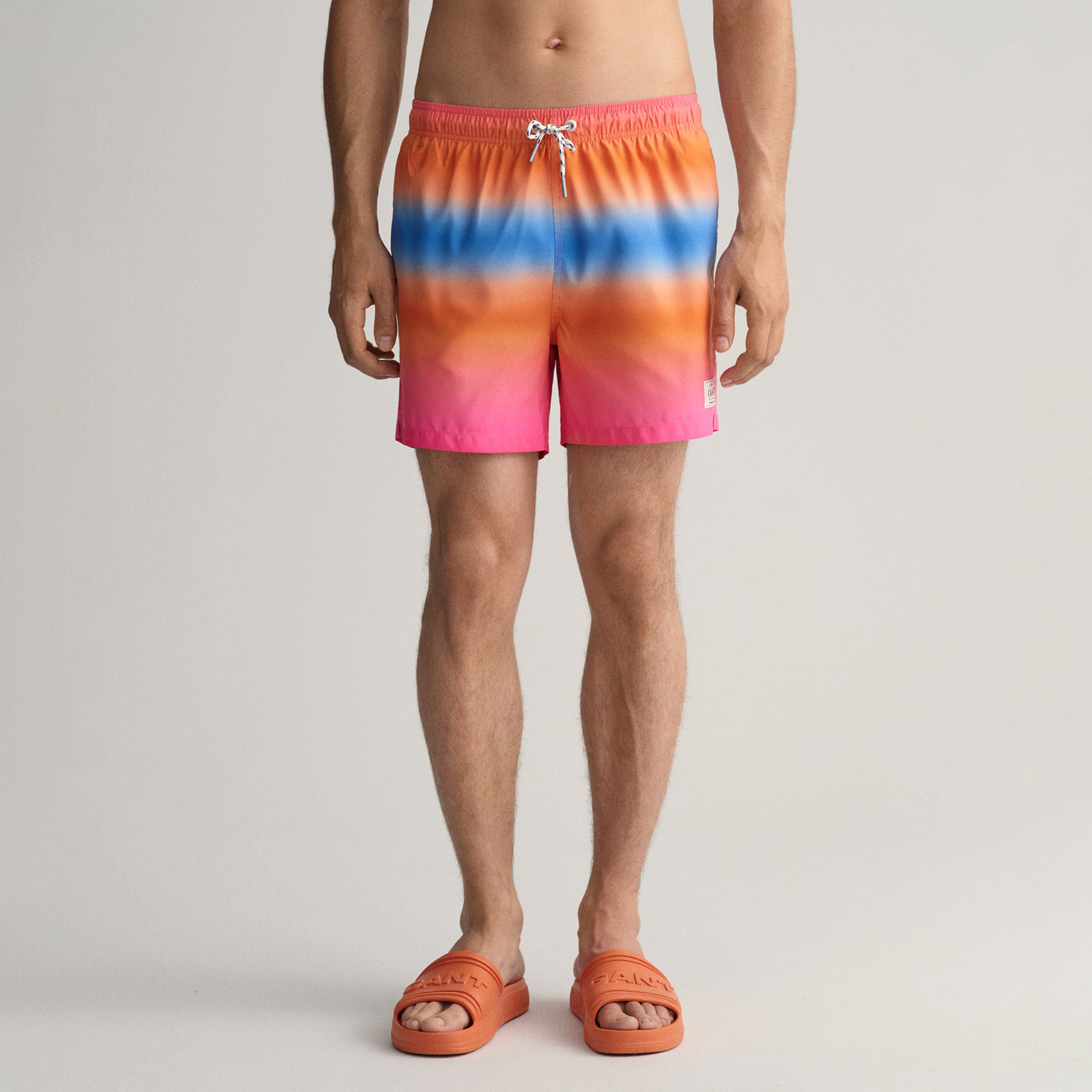 GANT Erkek Pembe Classic Fit Desenli Mayo Şort