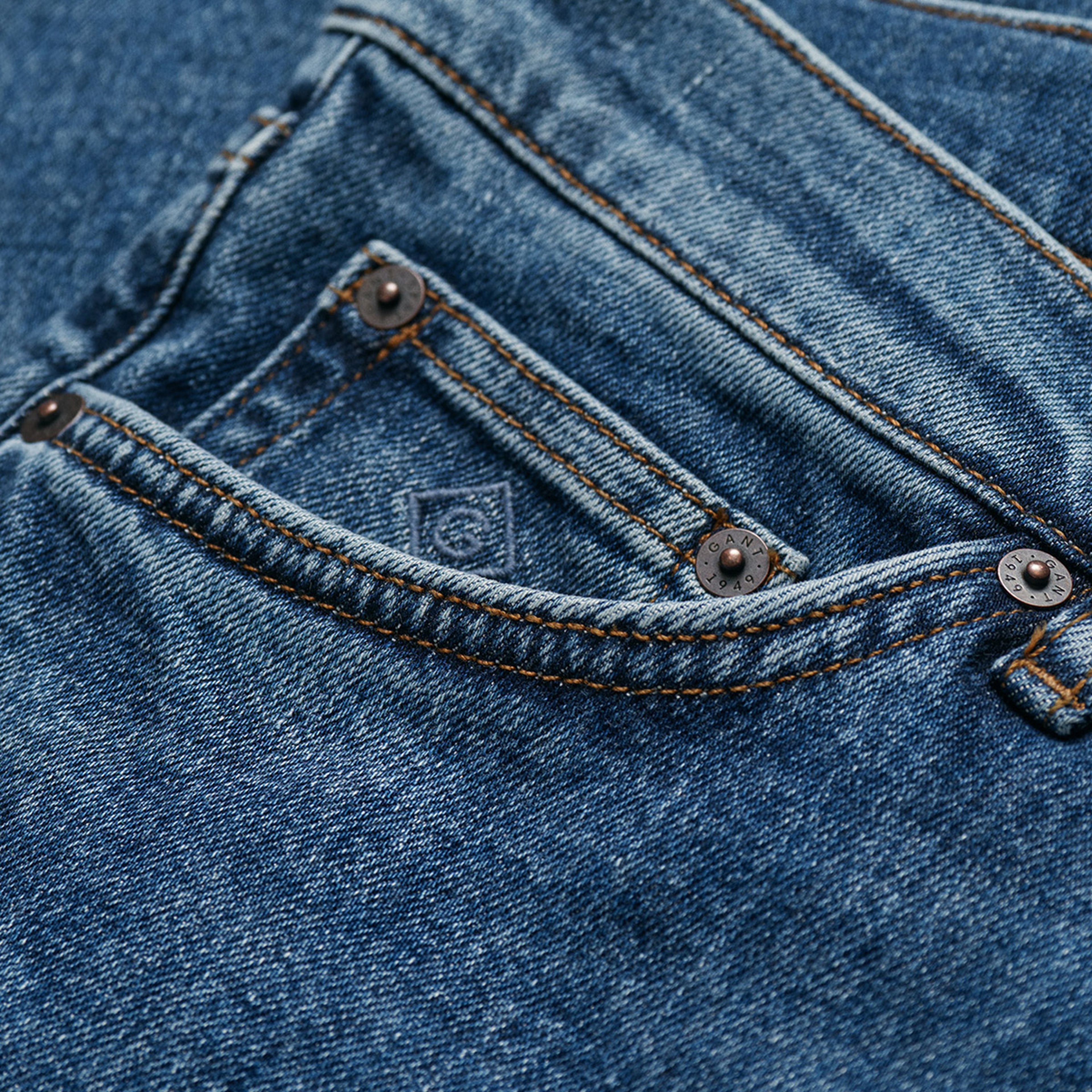 GANT Erkek Mavi Slim Fit Hayes Jean Pantolon