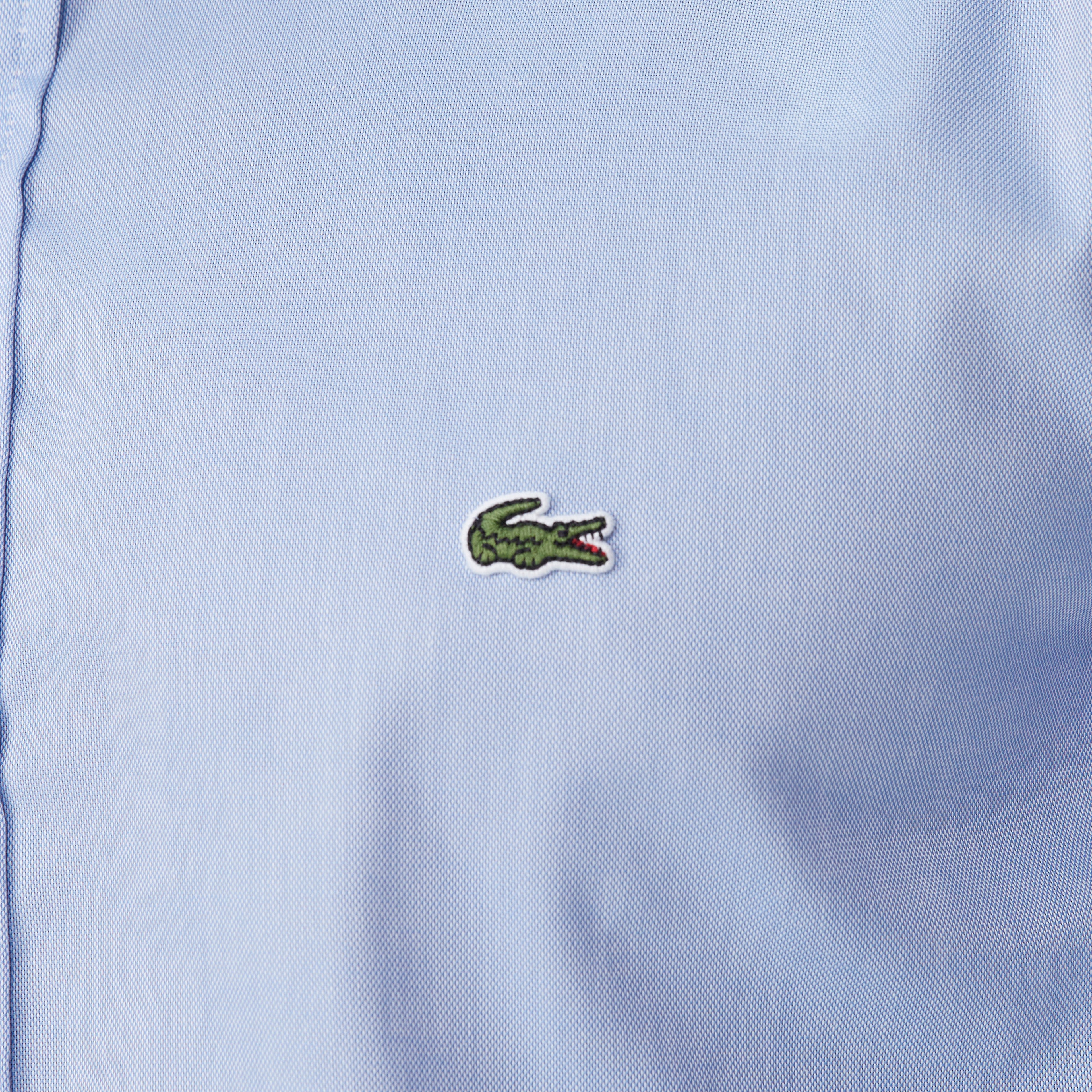 Erkek Slim Fit Düğmeli Yaka Mavi Gömlek