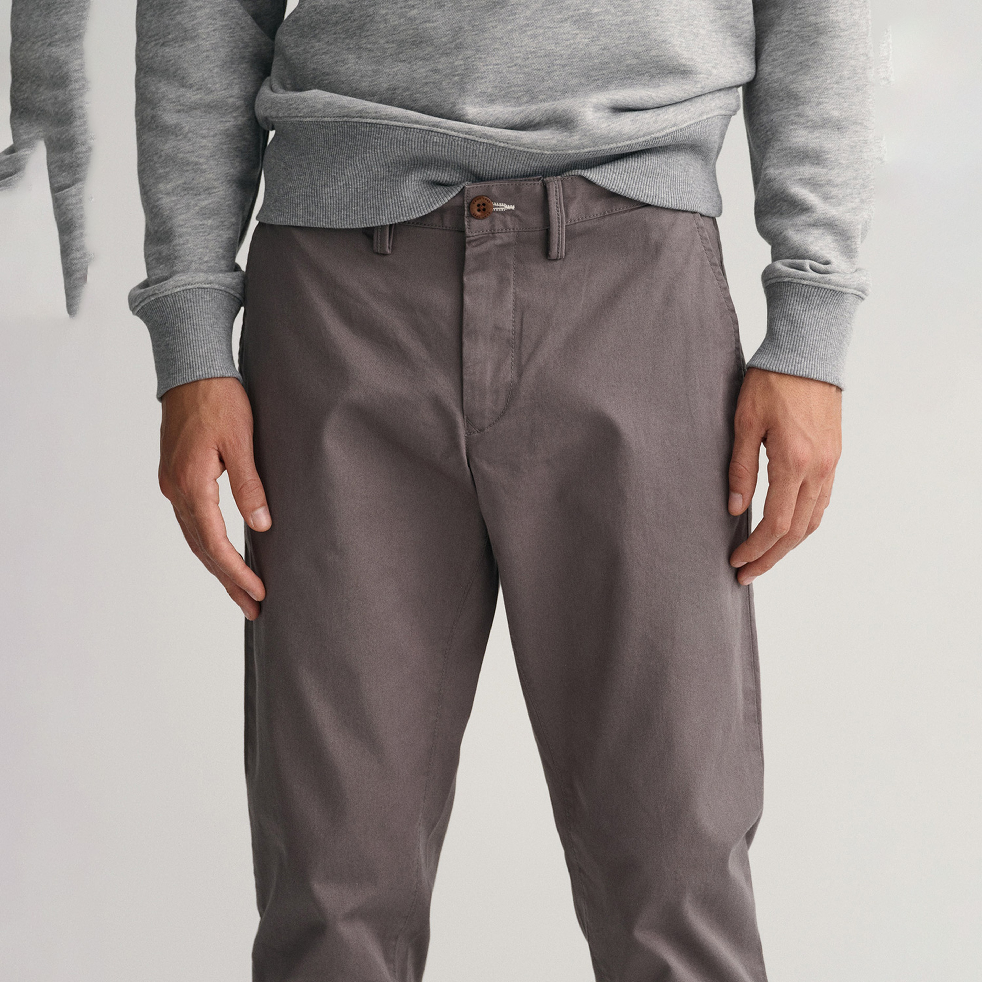 GANT Erkek Gri Slim Fit Hallden Pantolon
