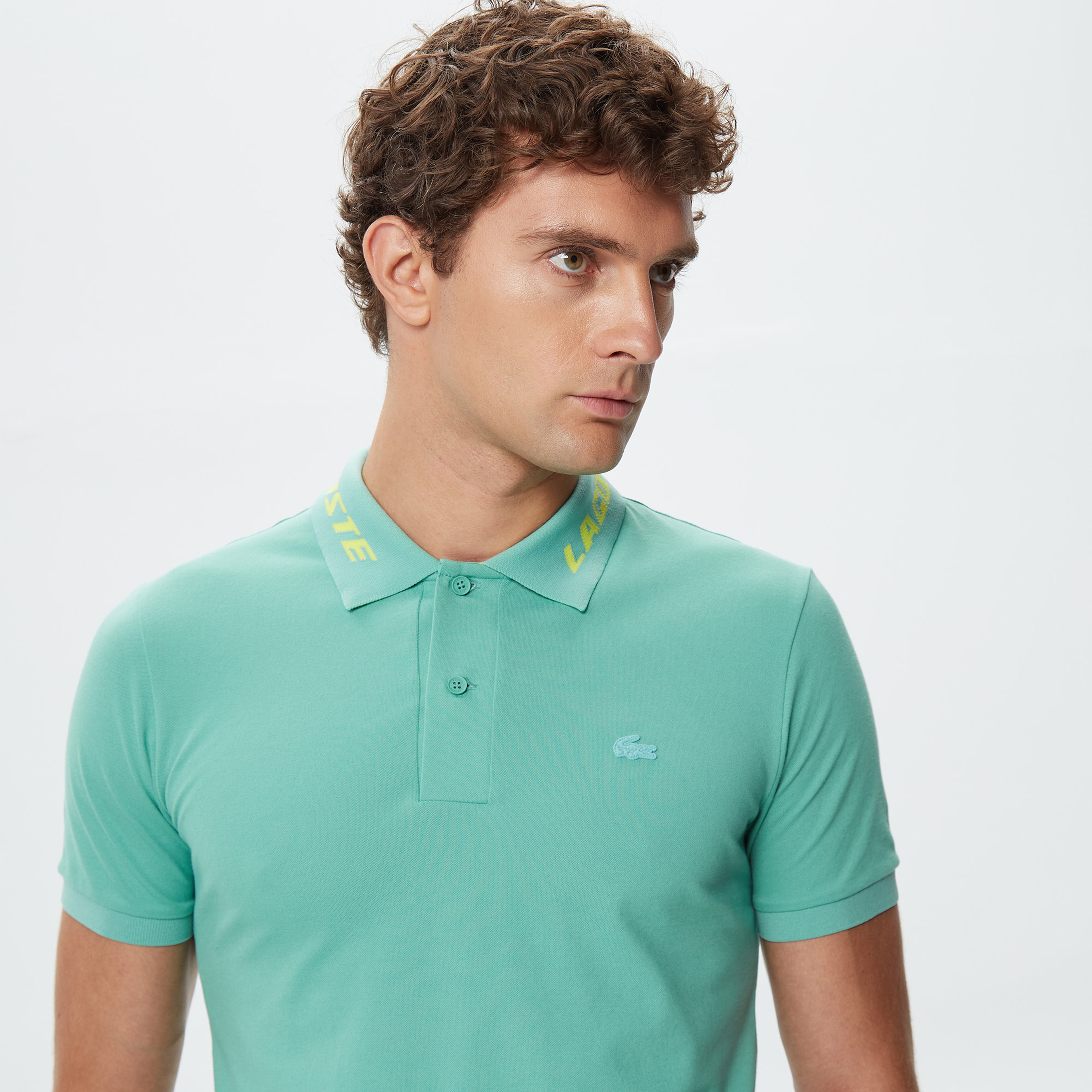 Erkek Slim Fit Açık Yeşil Polo