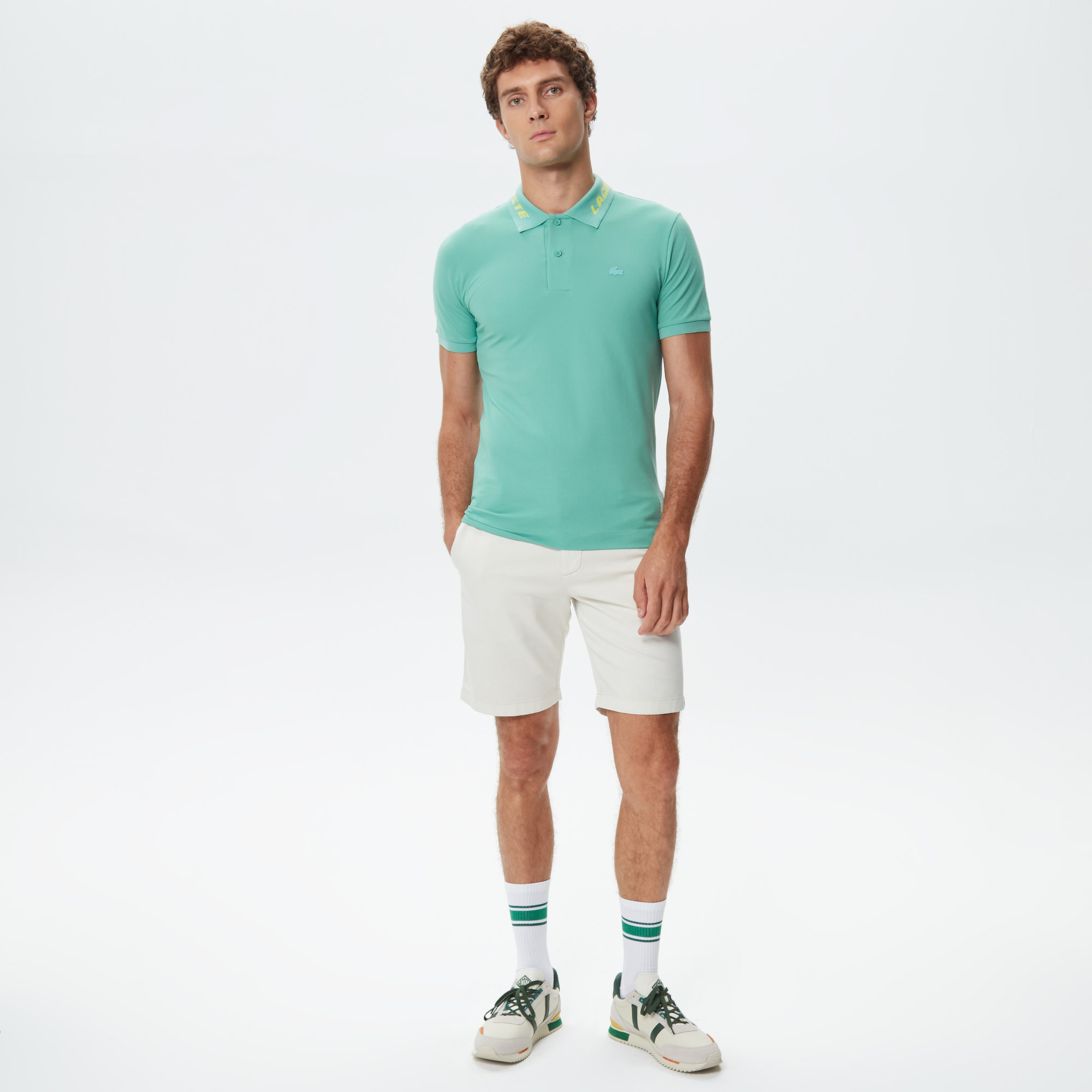 Erkek Slim Fit Açık Yeşil Polo