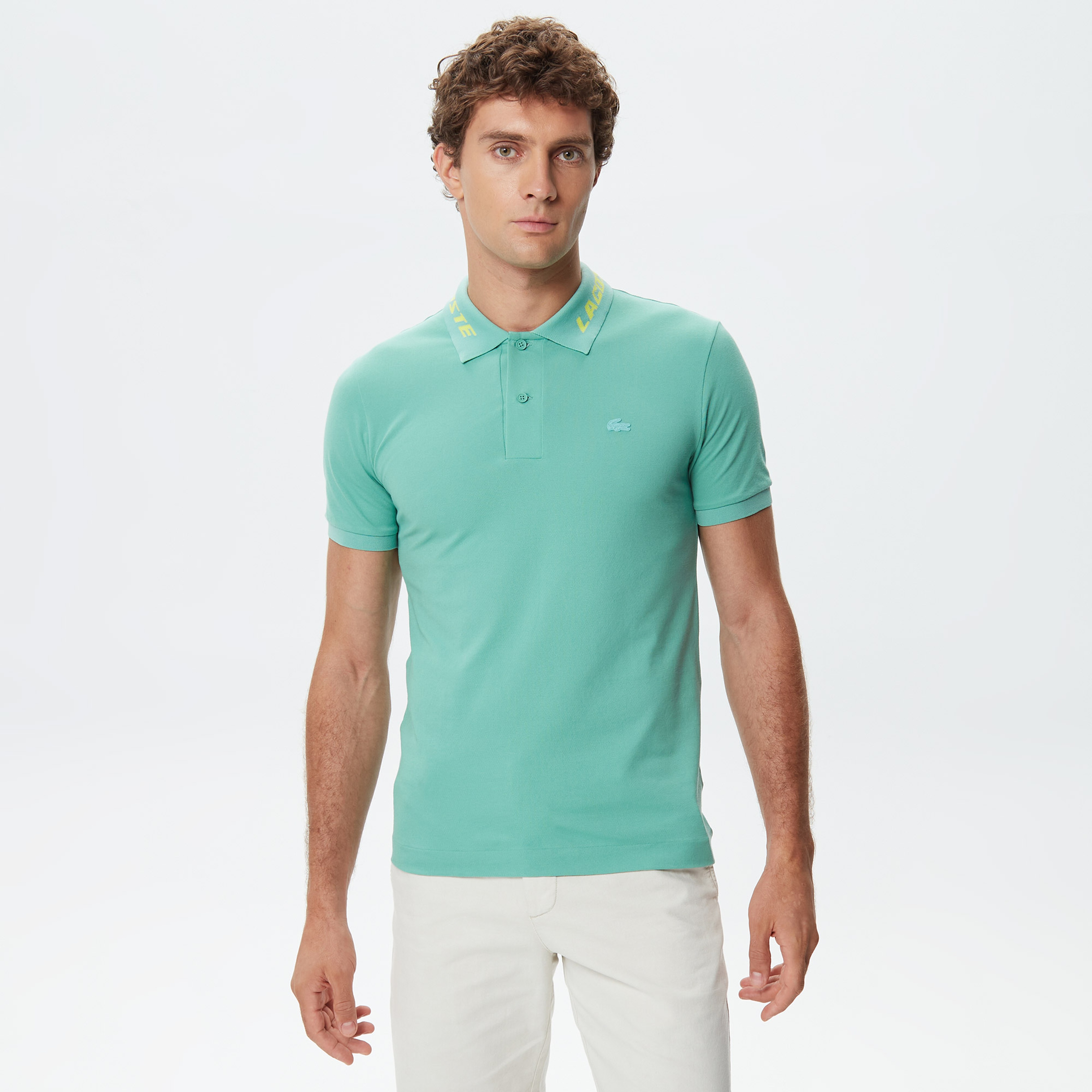 Erkek Slim Fit Açık Yeşil Polo