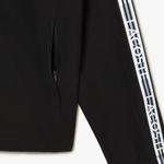 Erkek Dik Yaka Baskılı Siyah Mont