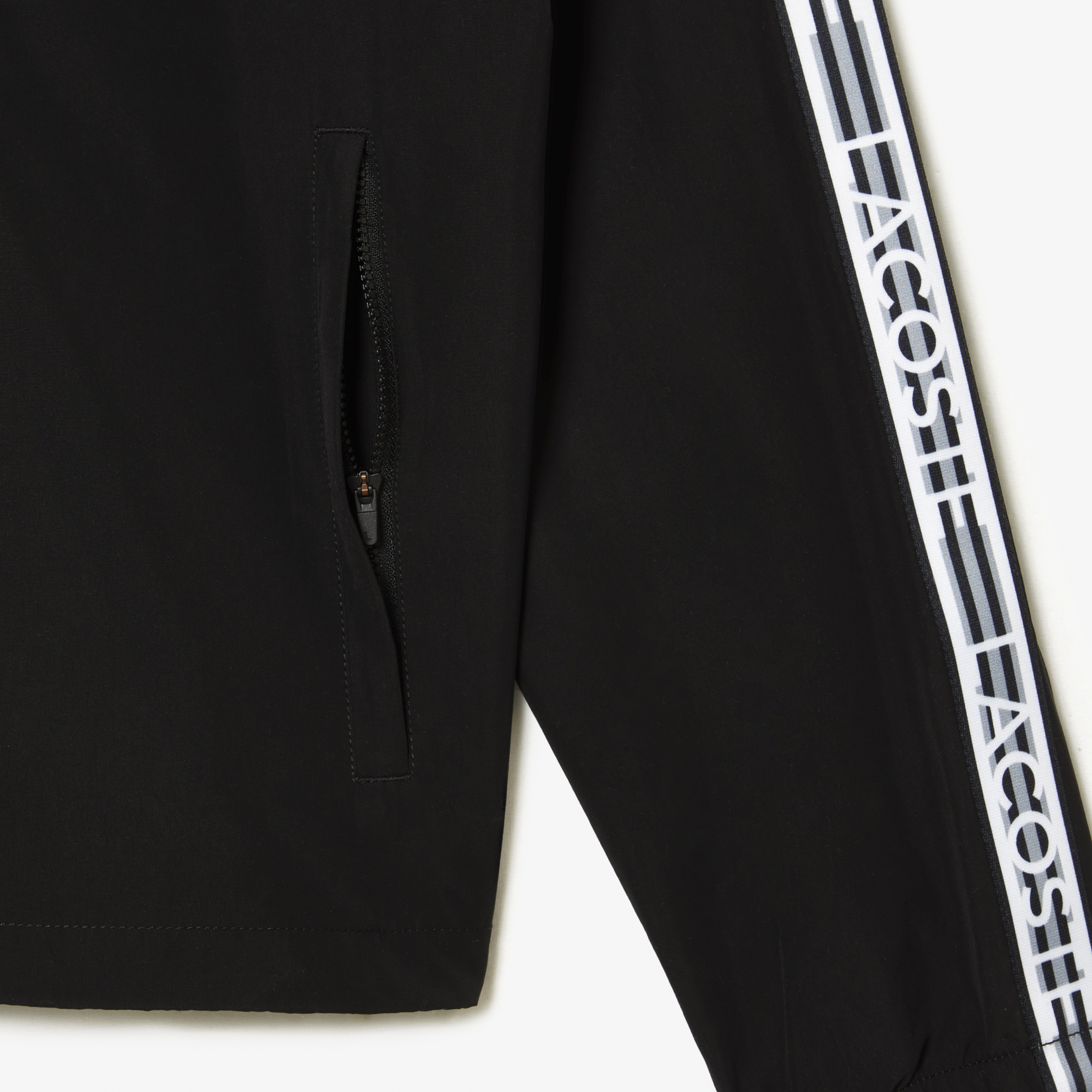 Erkek Dik Yaka Baskılı Siyah Mont