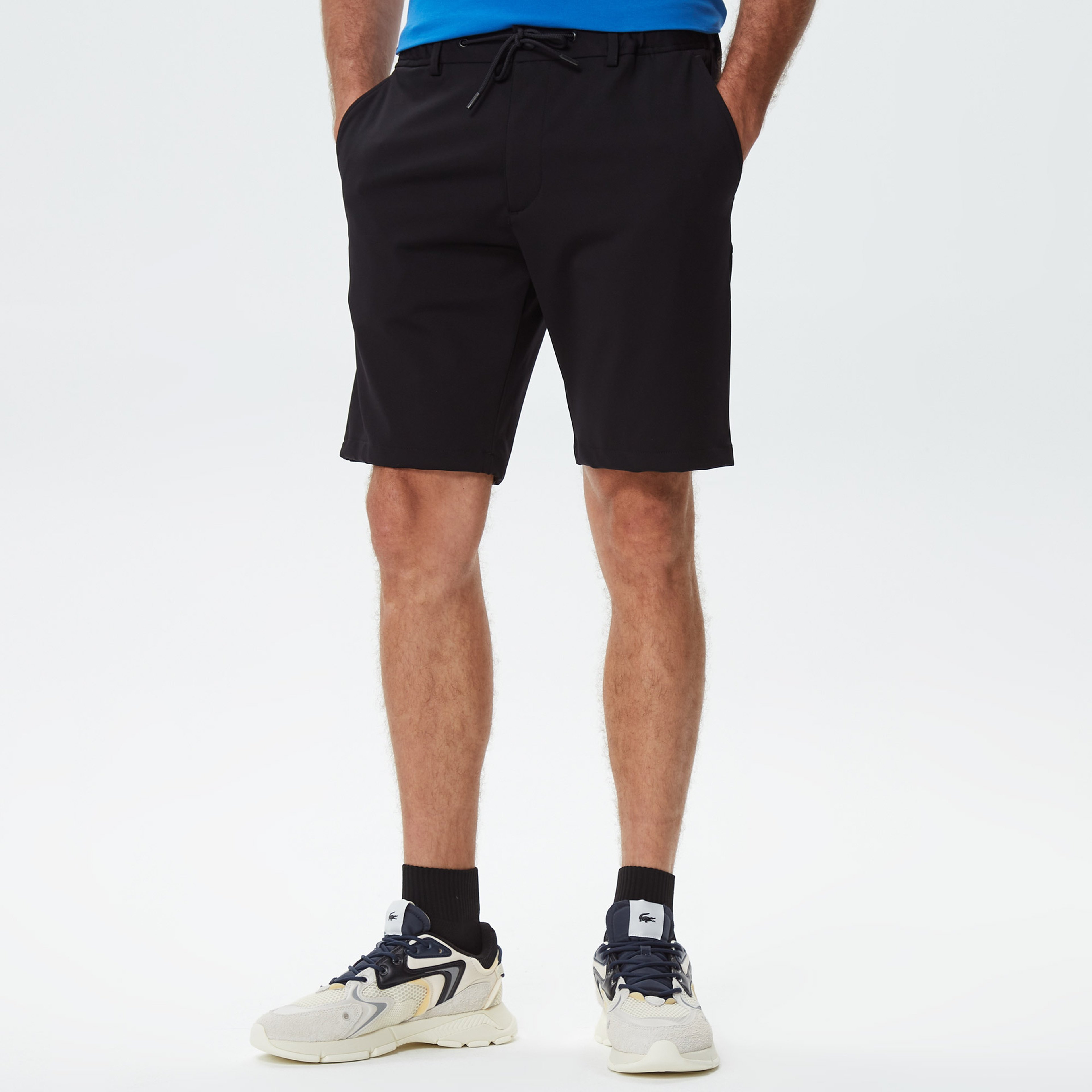 Erkek Tapered Fit Siyah Bermuda