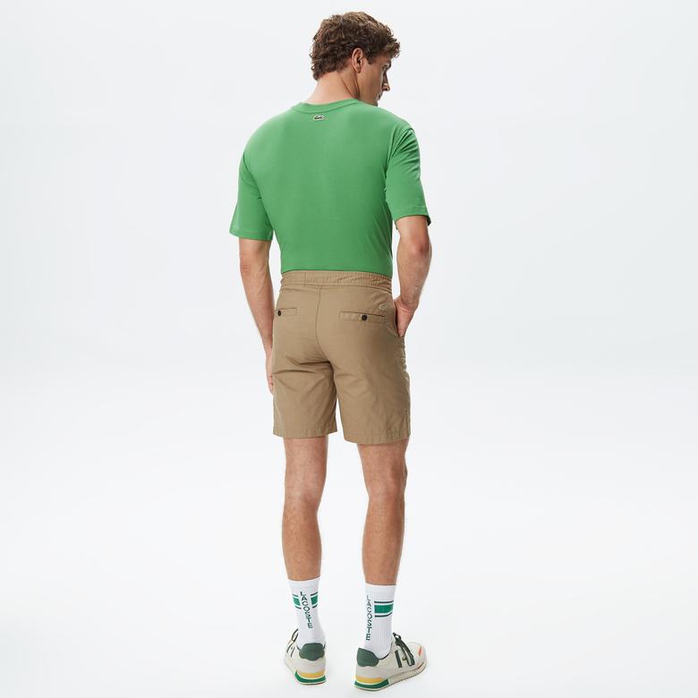 Erkek Regular Fit Bej Bermuda