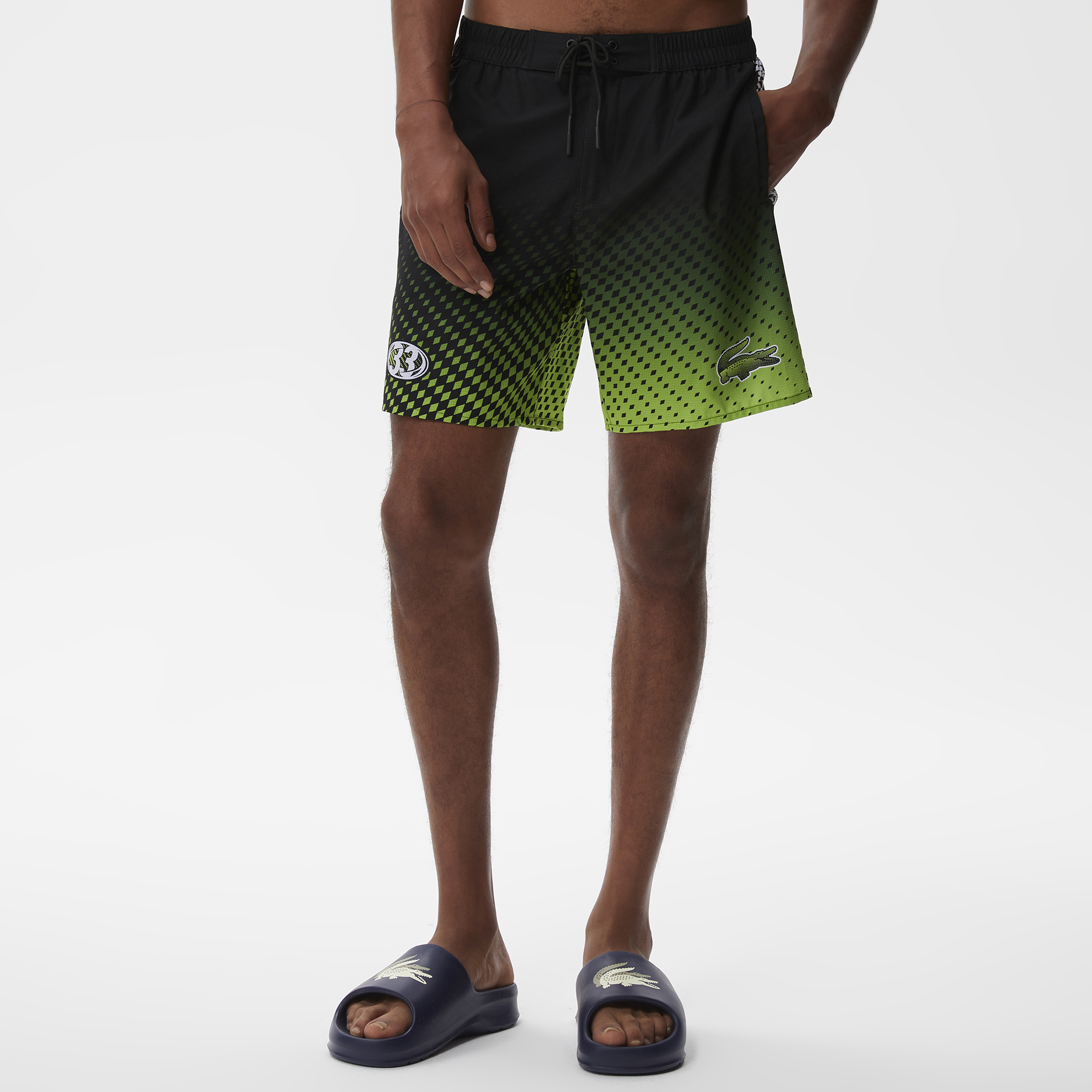 Active Erkek Baskılı Siyah Deniz Şortu