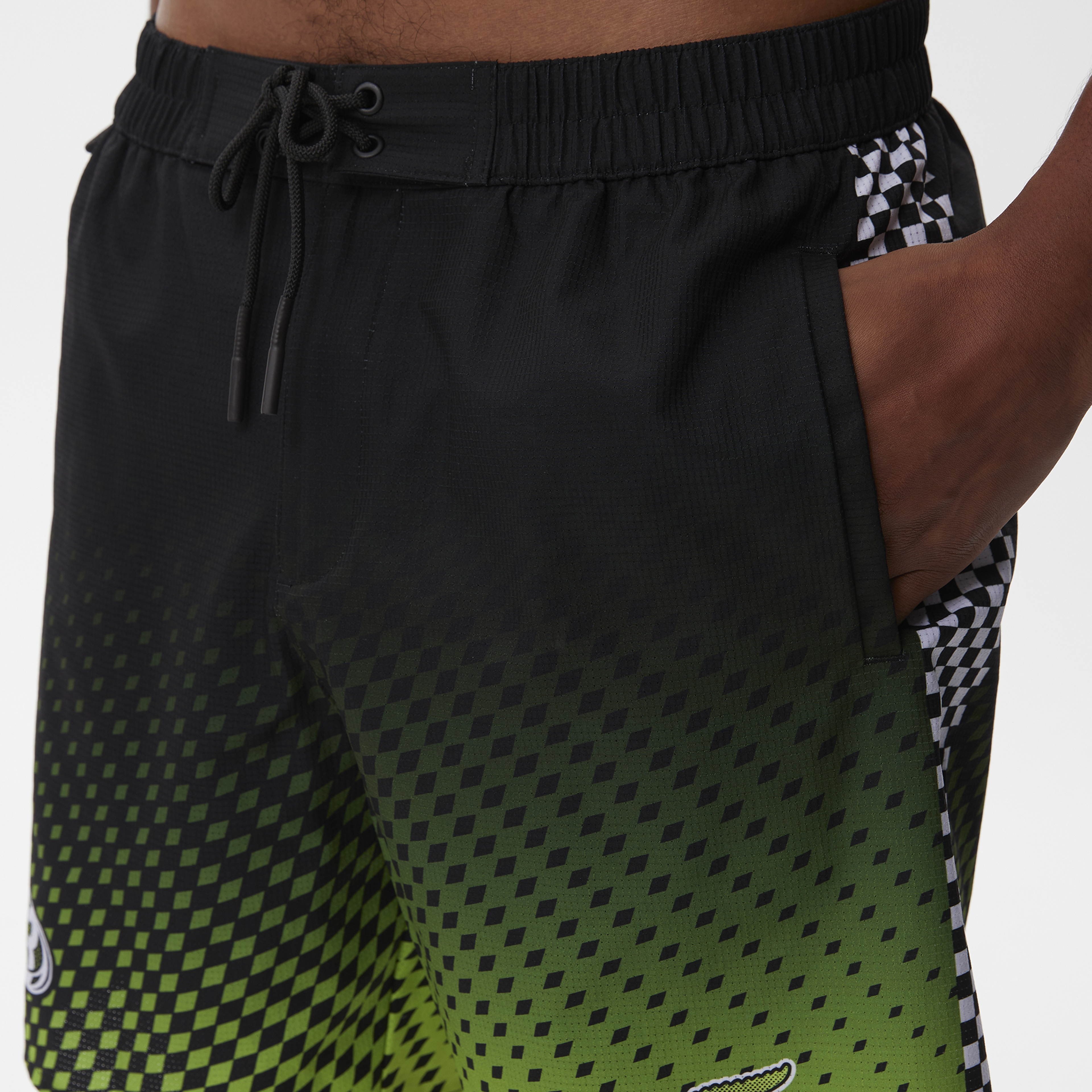 Active Erkek Baskılı Siyah Deniz Şortu