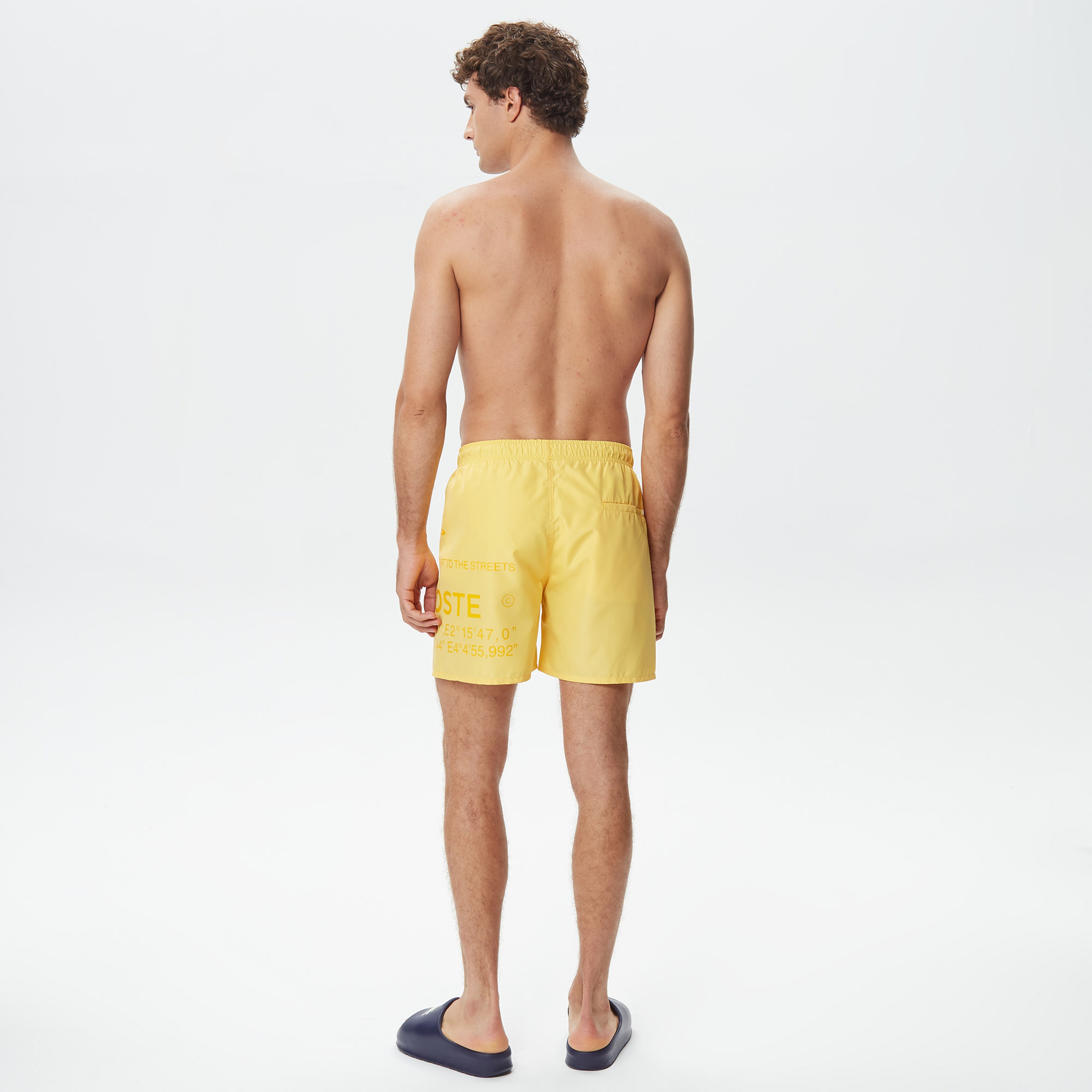 Erkek Baskılı Sarı Mayo Şort