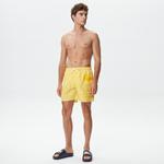 Erkek Baskılı Sarı Mayo Şort