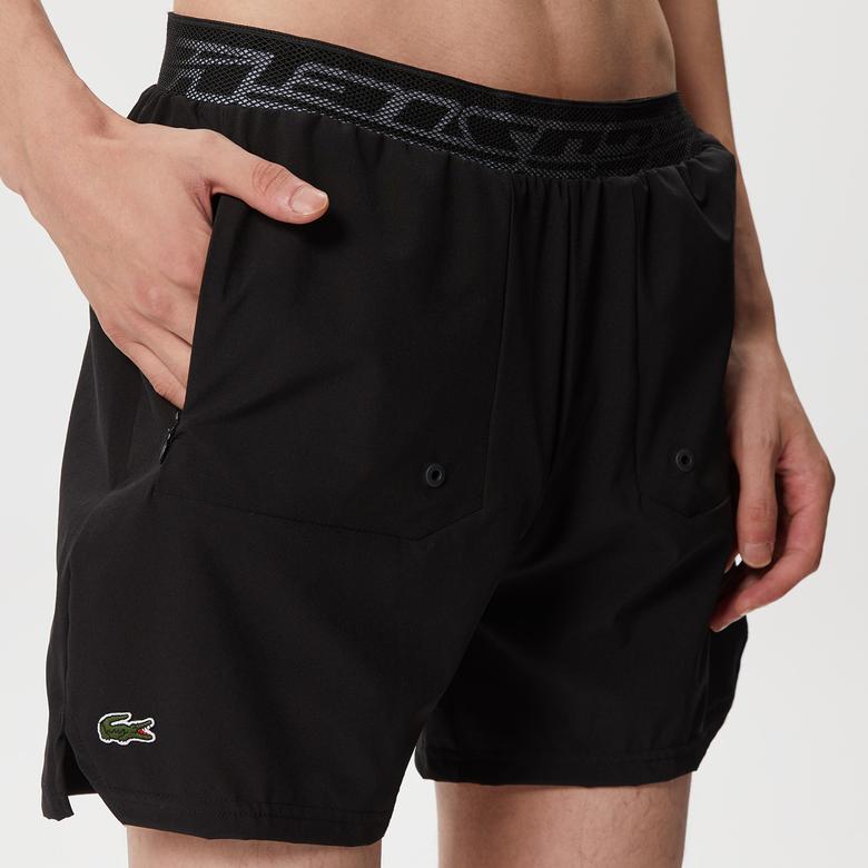 Erkek Regular Fit Baskılı Siyah Mayo Şort