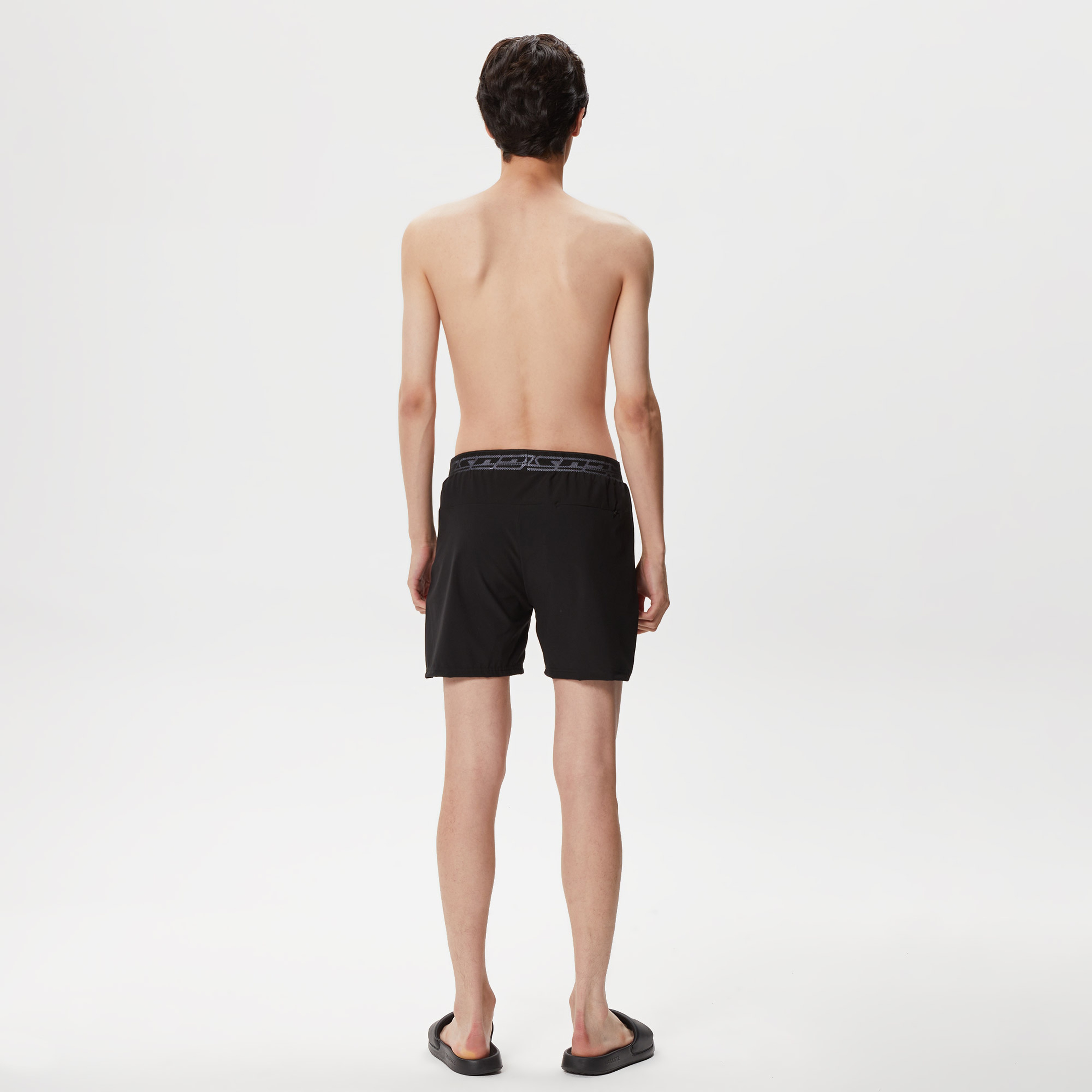 Erkek Regular Fit Baskılı Siyah Mayo Şort