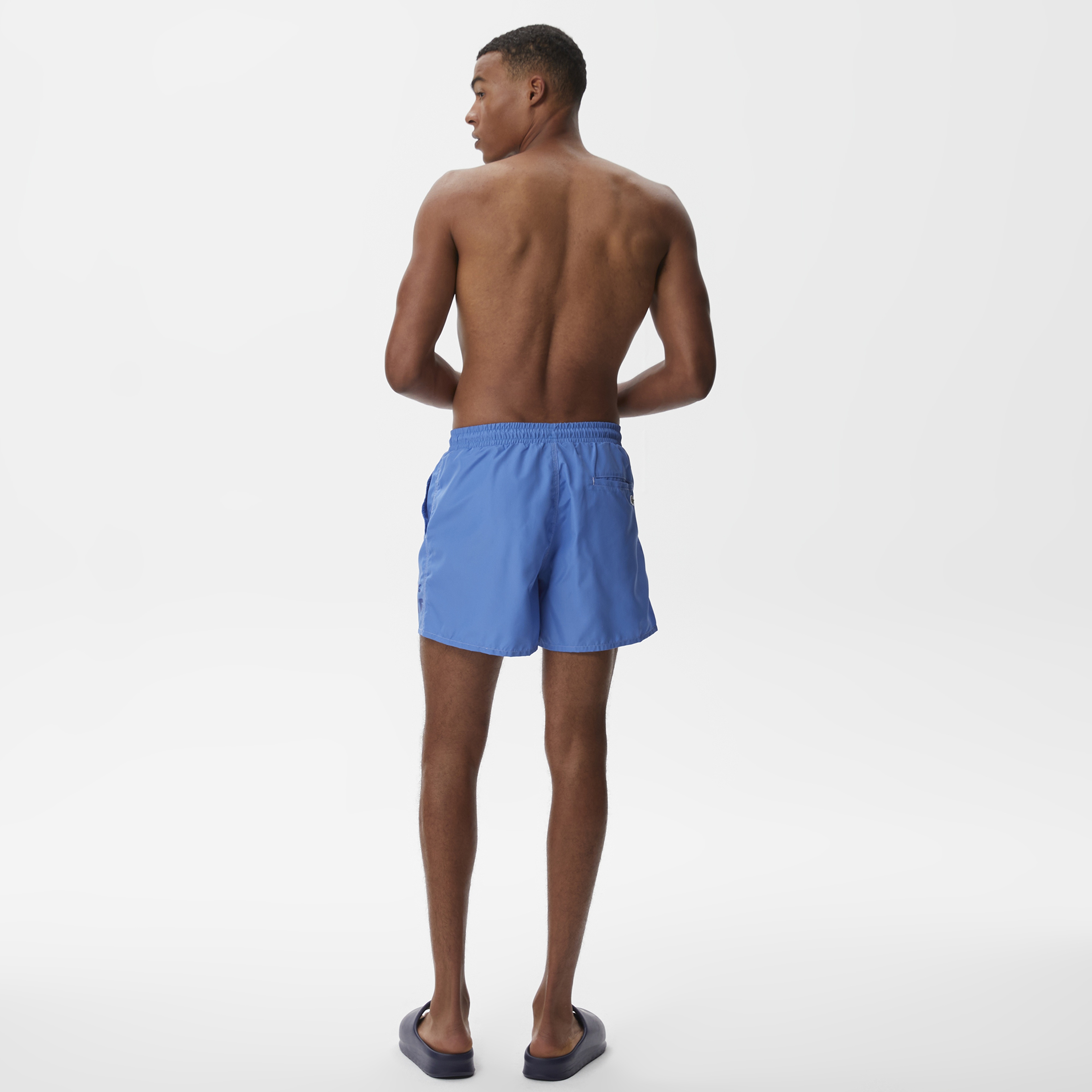 Erkek Baskılı Mavi Mayo Şort