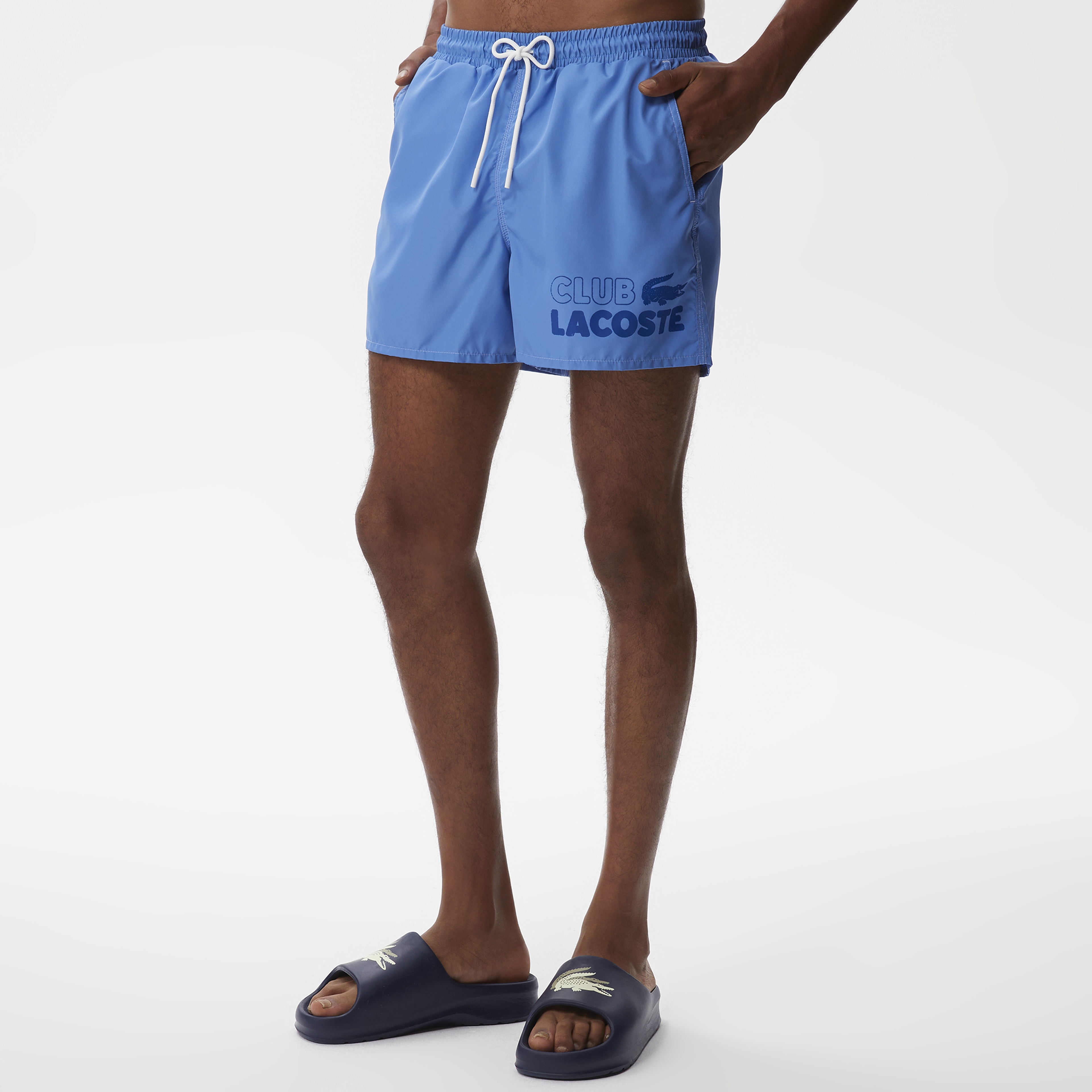 Erkek Baskılı Mavi Mayo Şort