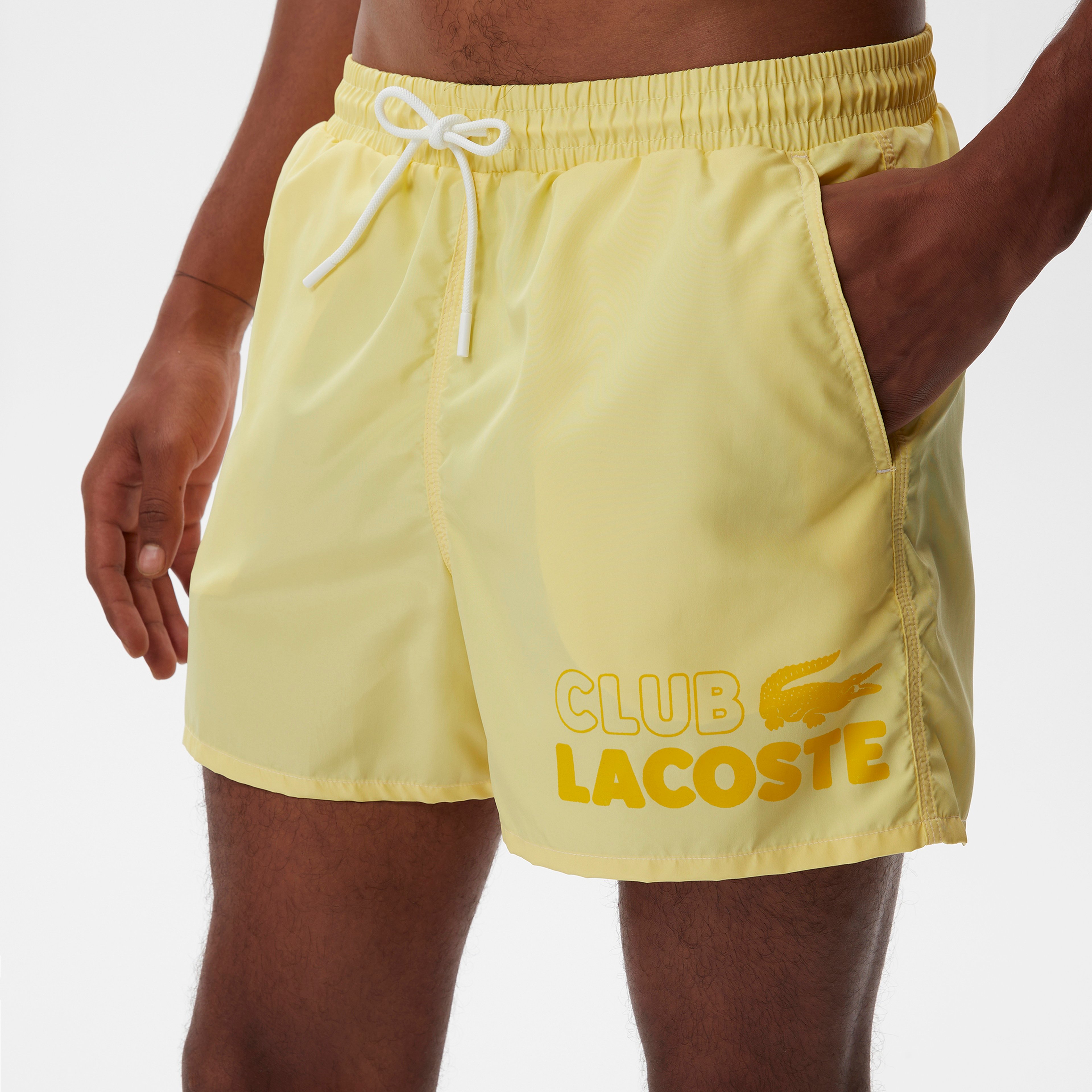 Erkek Baskılı Sarı Mayo Şort