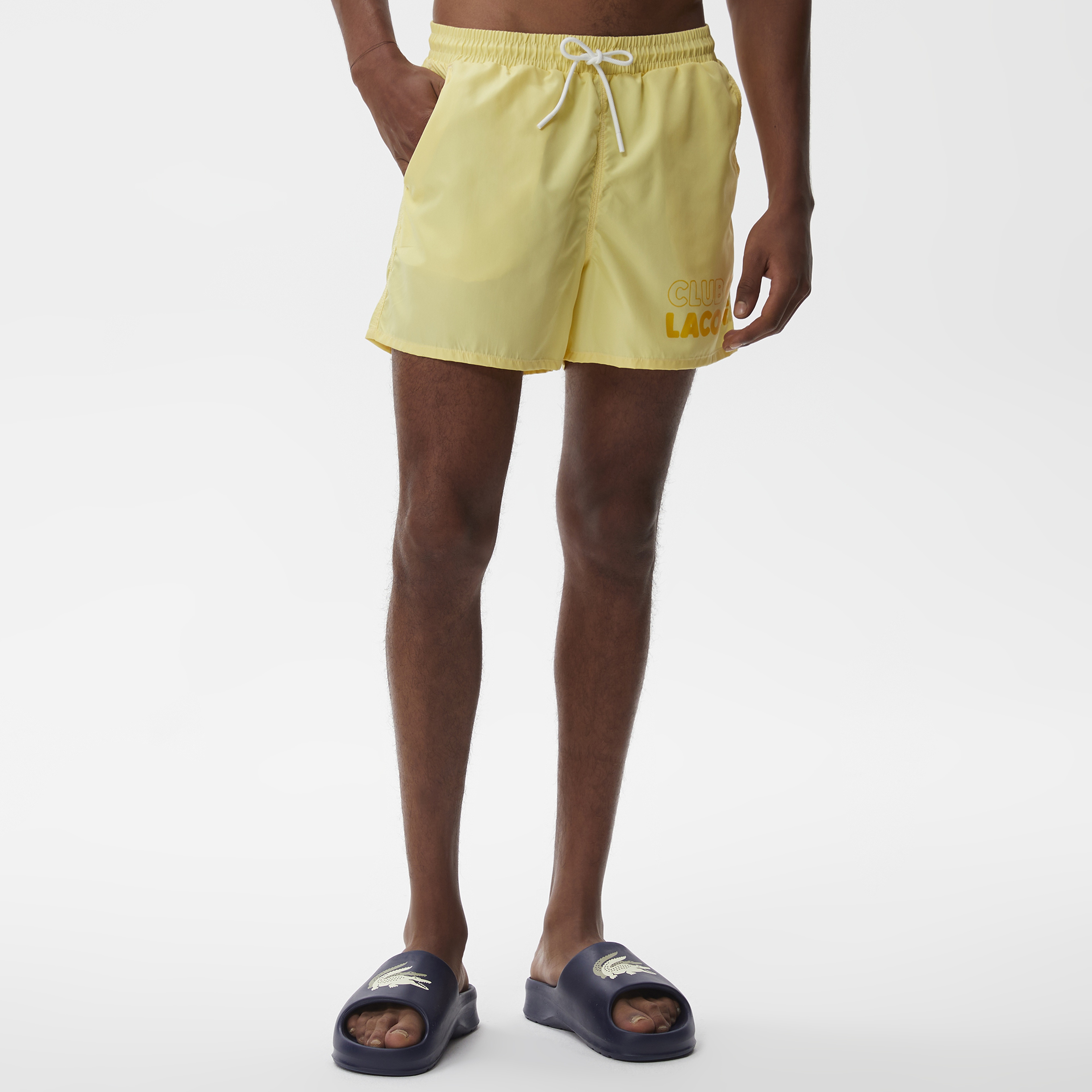 Erkek Baskılı Sarı Mayo Şort