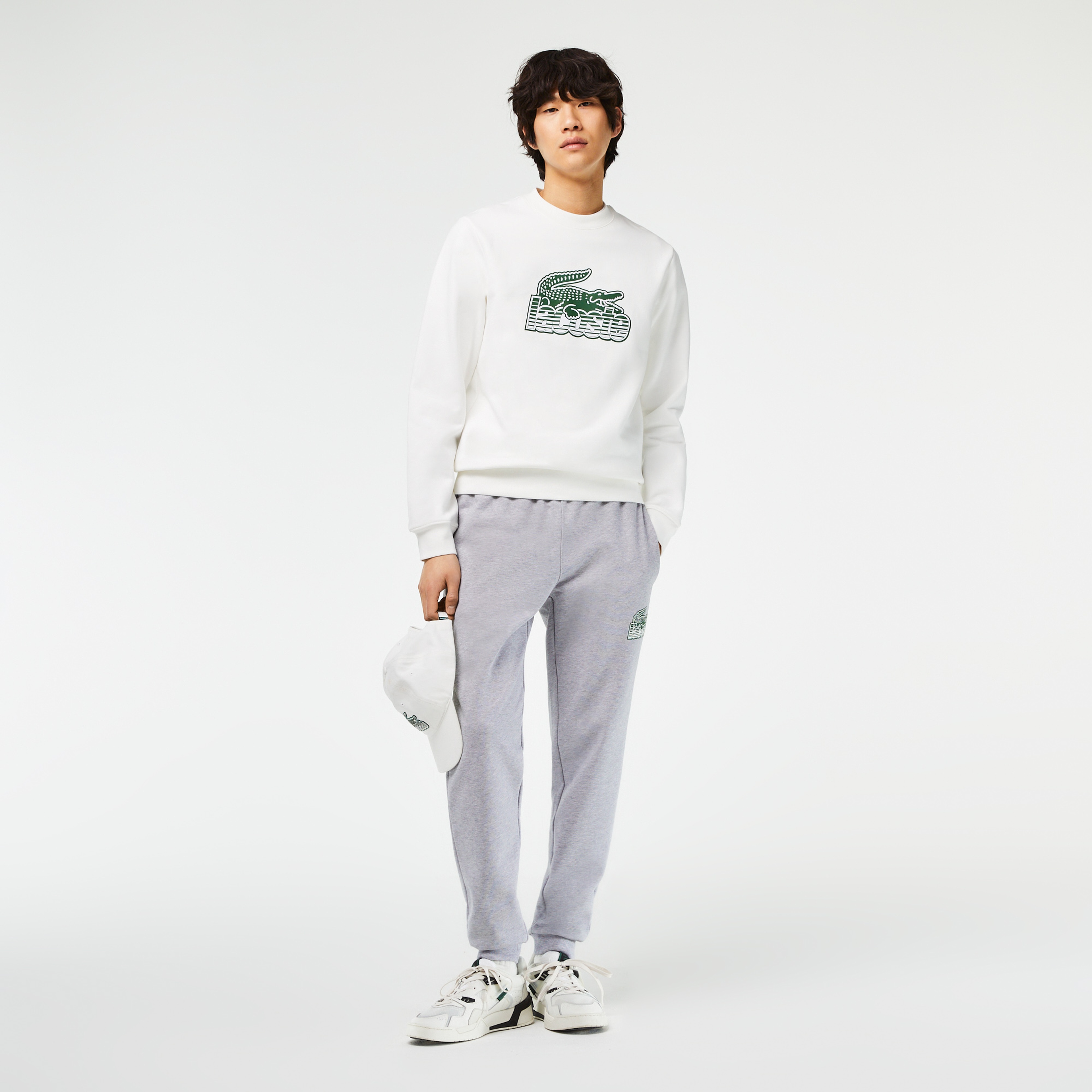 Erkek Slim Fit Baskılı Gri Eşofman Altı