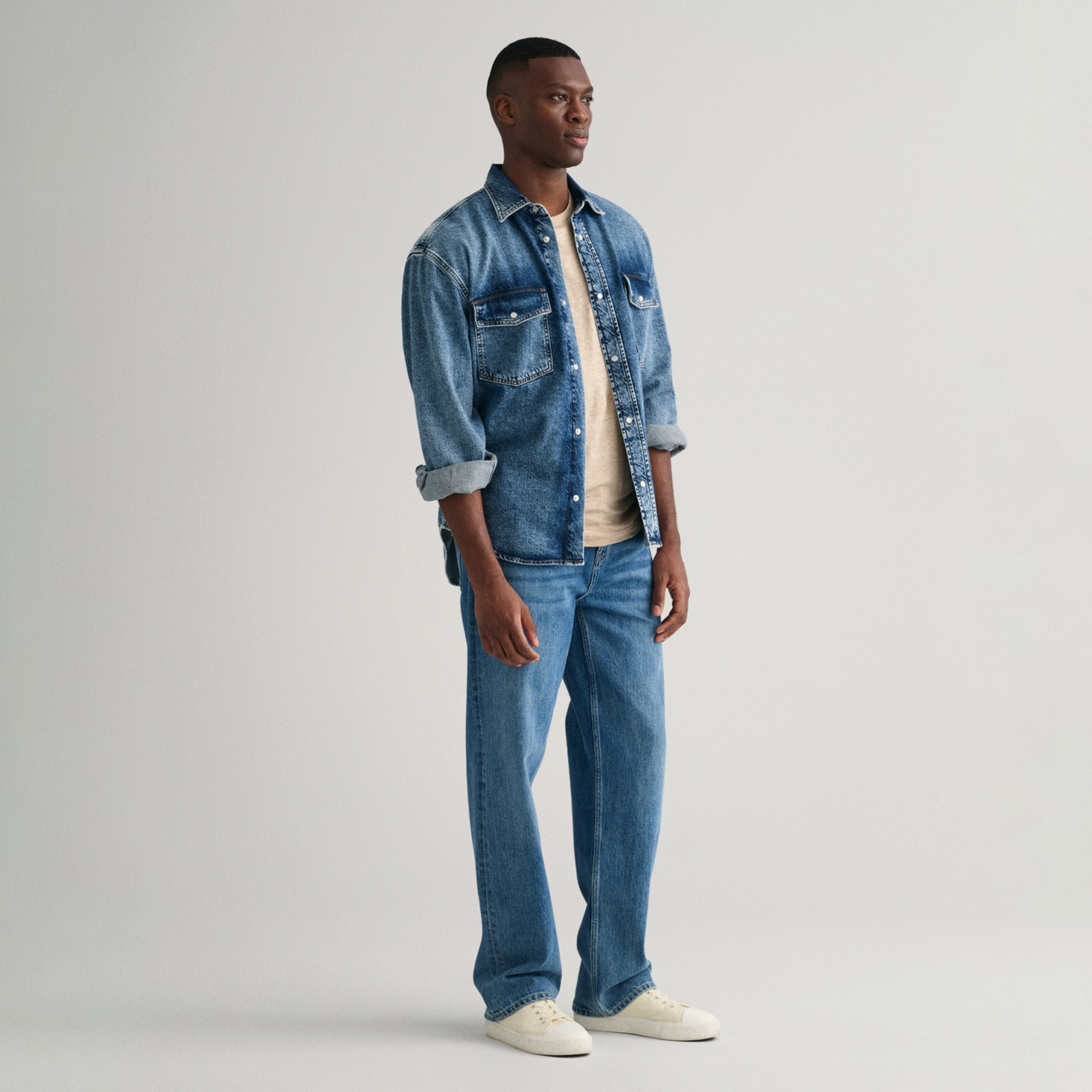 GANT Erkek Bej Regular Fit Bisiklet Yaka T-shirt