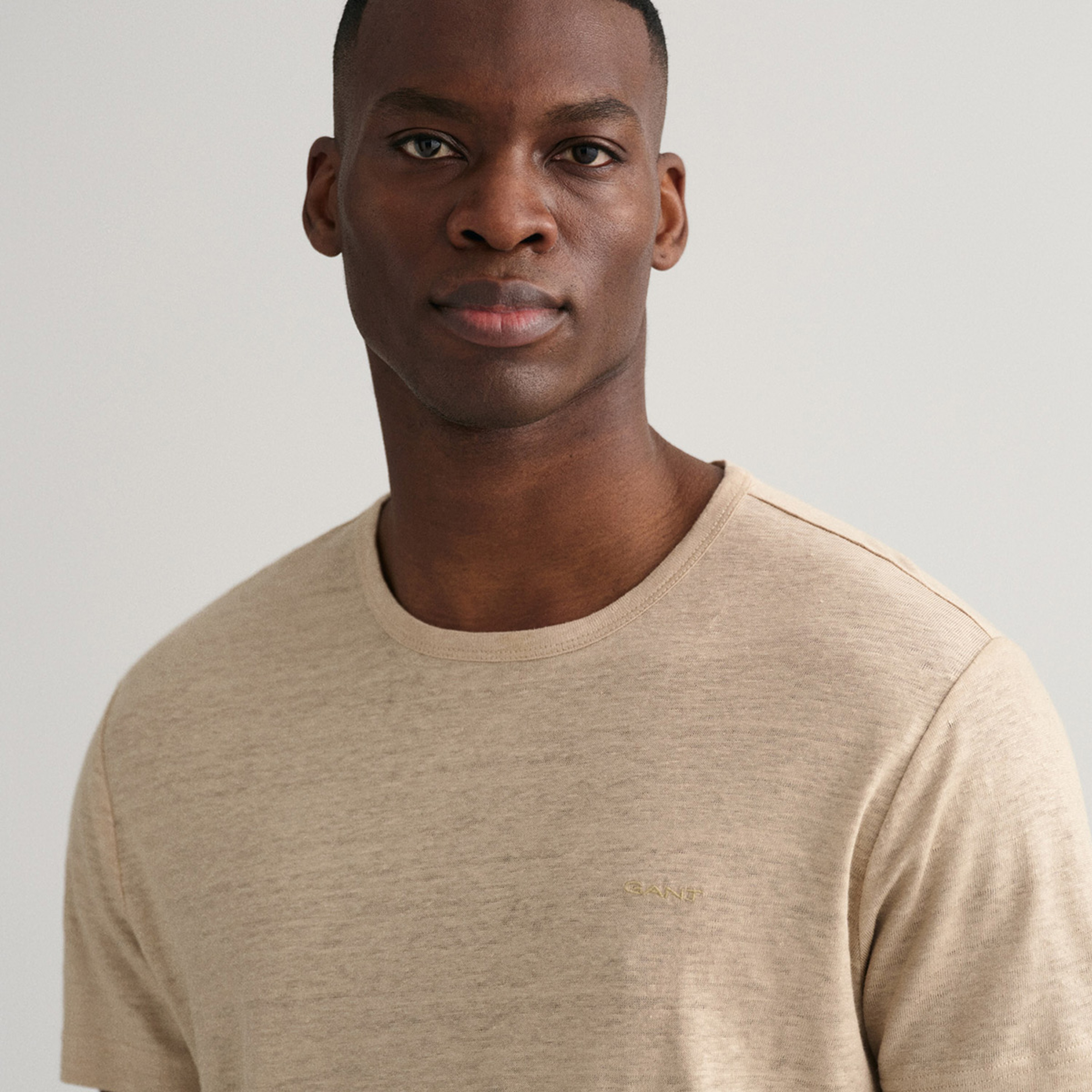 GANT Erkek Bej Regular Fit Bisiklet Yaka T-shirt