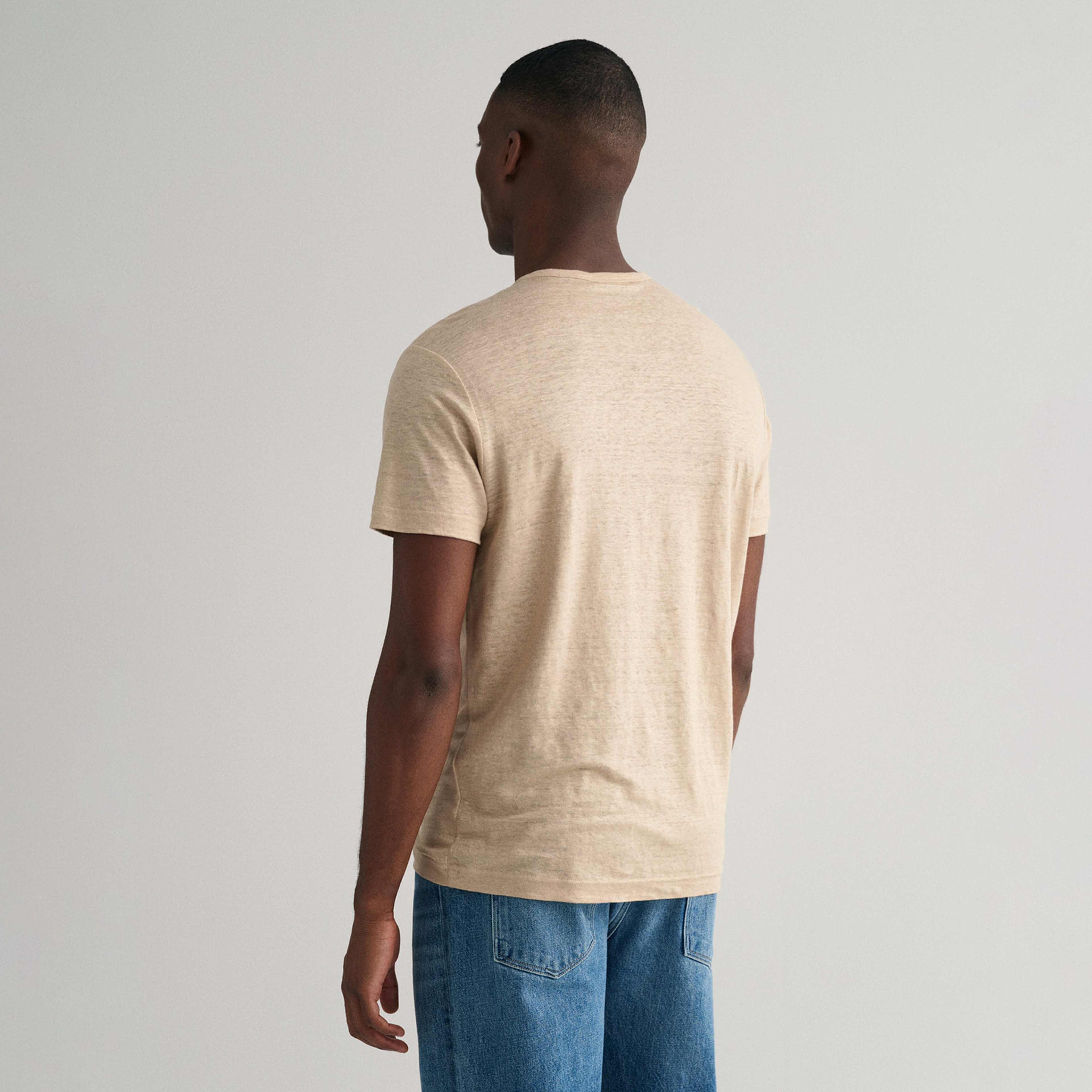 GANT Erkek Bej Regular Fit Bisiklet Yaka T-shirt