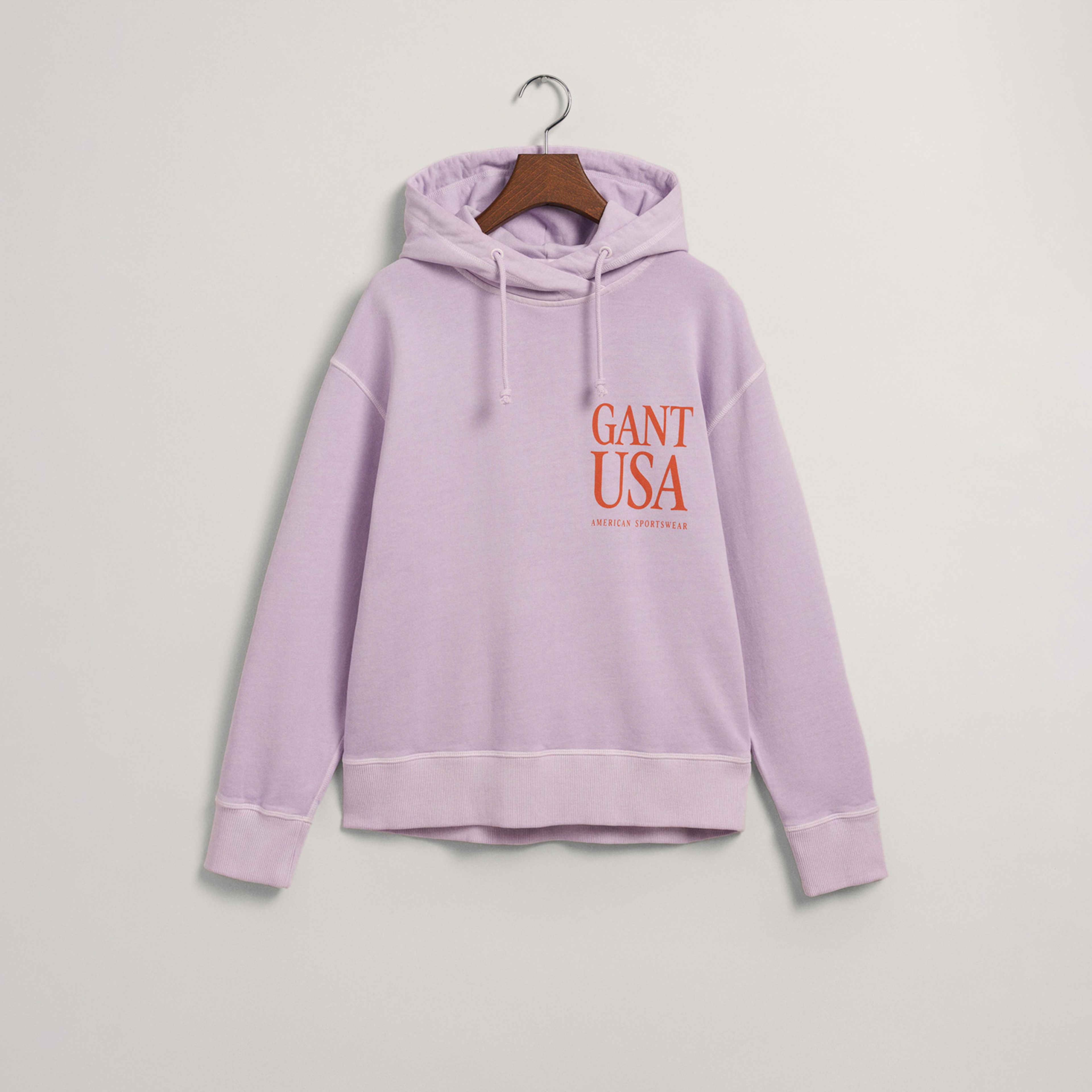 GANT Kadın Mor Relaxed Fit Kapüşonlu Logolu Sweatshirt