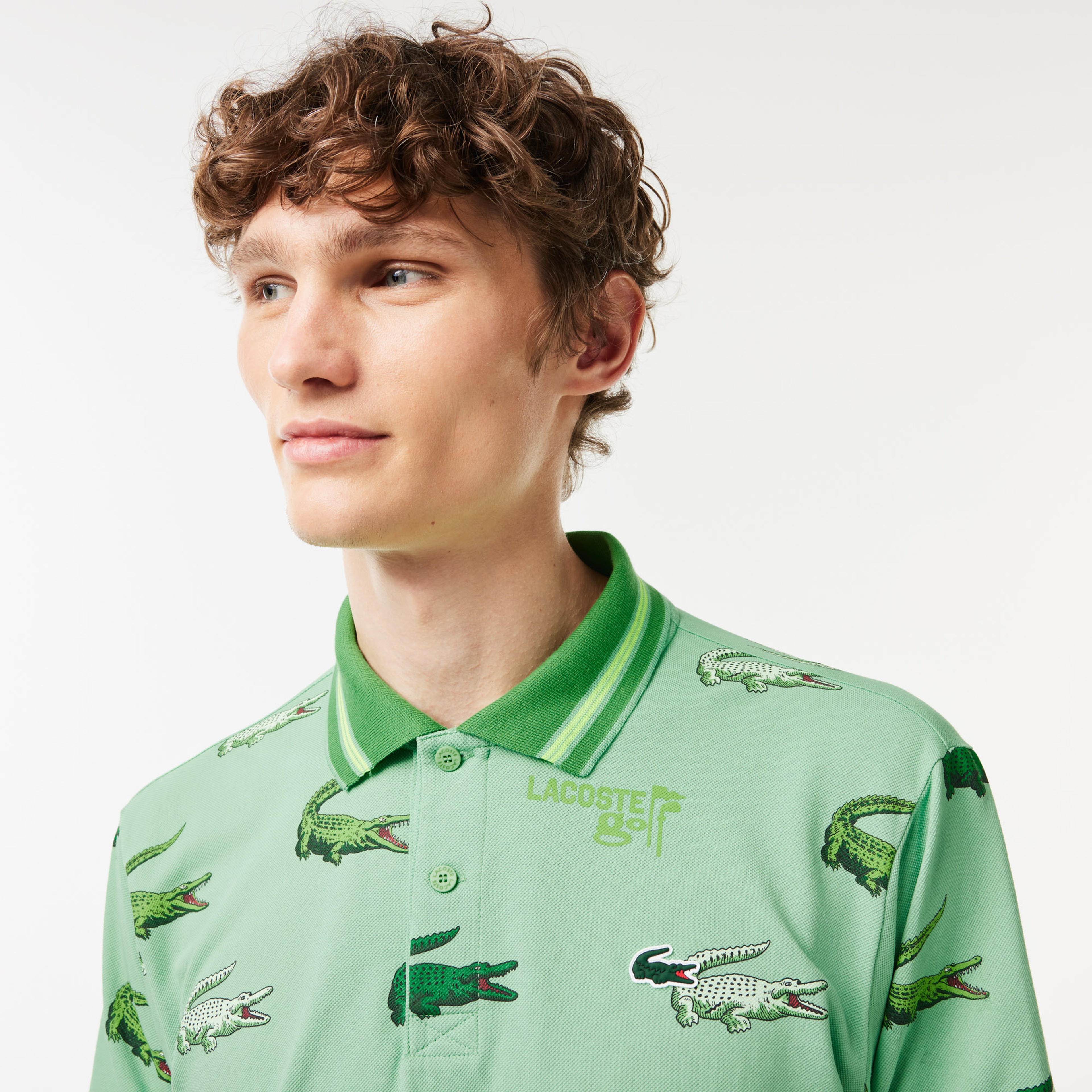 SPORT Erkek Classic Fit Baskılı Yeşil Polo