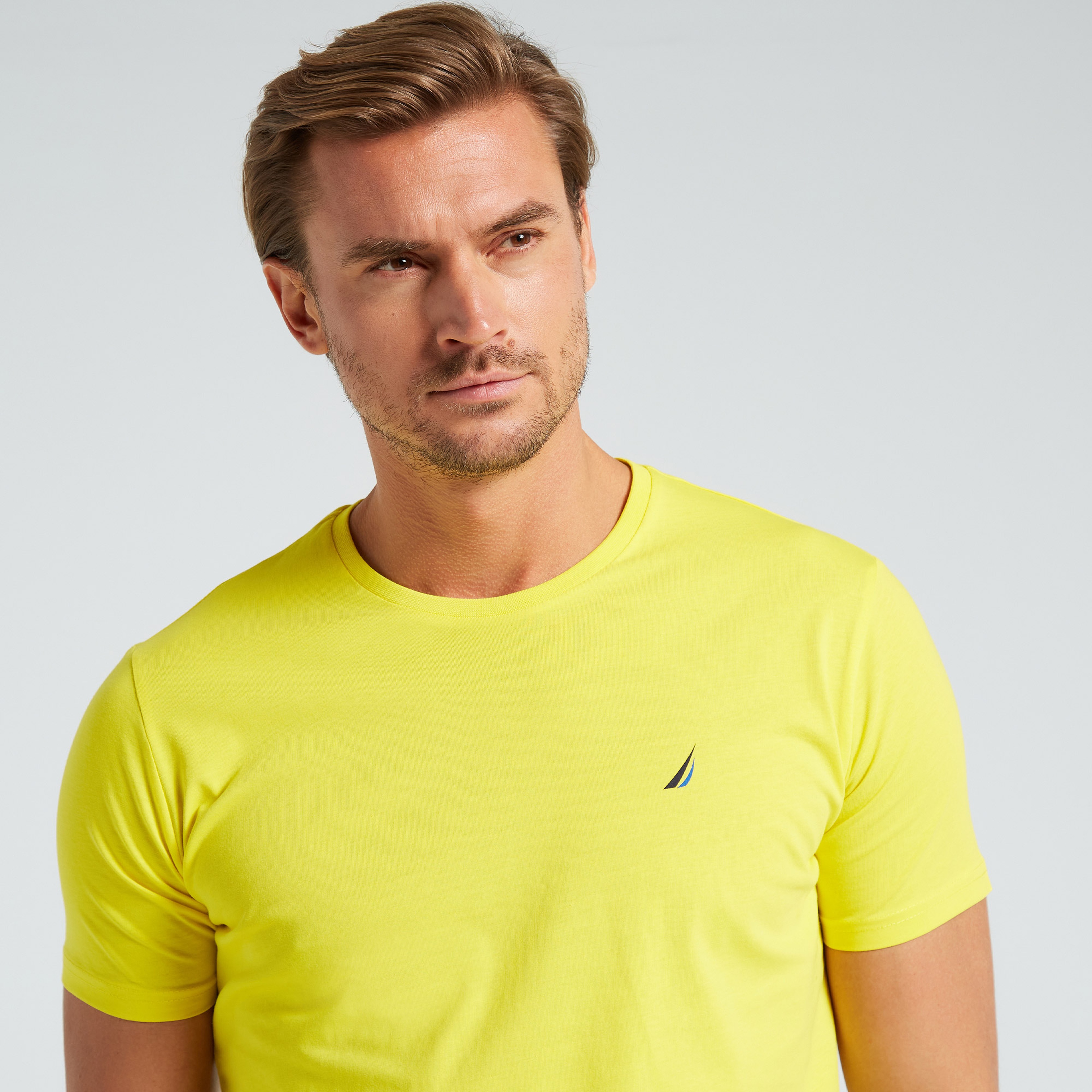 Nautica Erkek Sarı Standart Fit T-Shirt