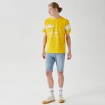 Active Erkek Relaxed Fit Bisiklet Yaka Baskılı Sarı T-Shirt