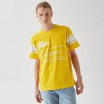 Active Erkek Relaxed Fit Bisiklet Yaka Baskılı Sarı T-Shirt