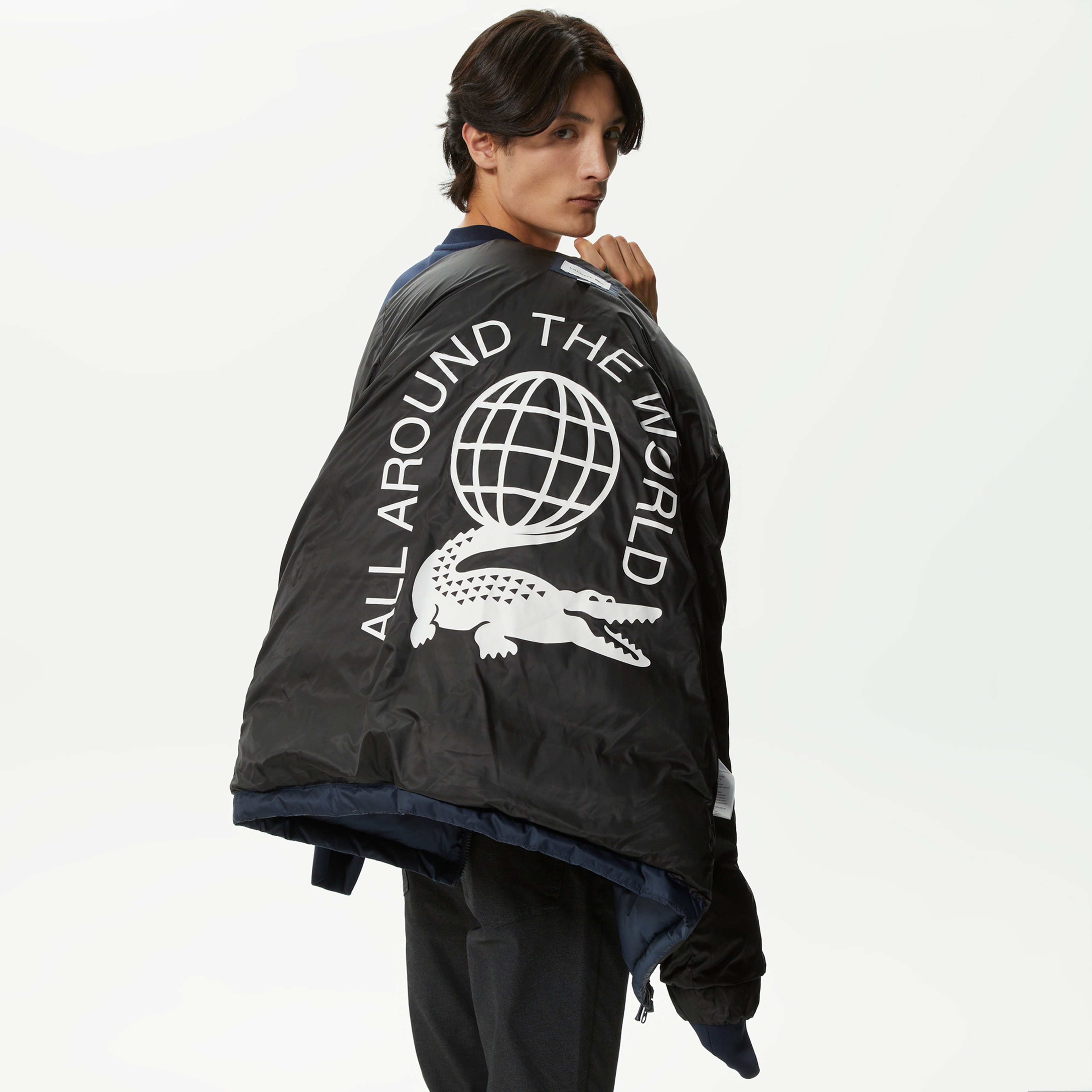 Lacoste Kapitone Erkek Lacivert Kapüşonlu Mont