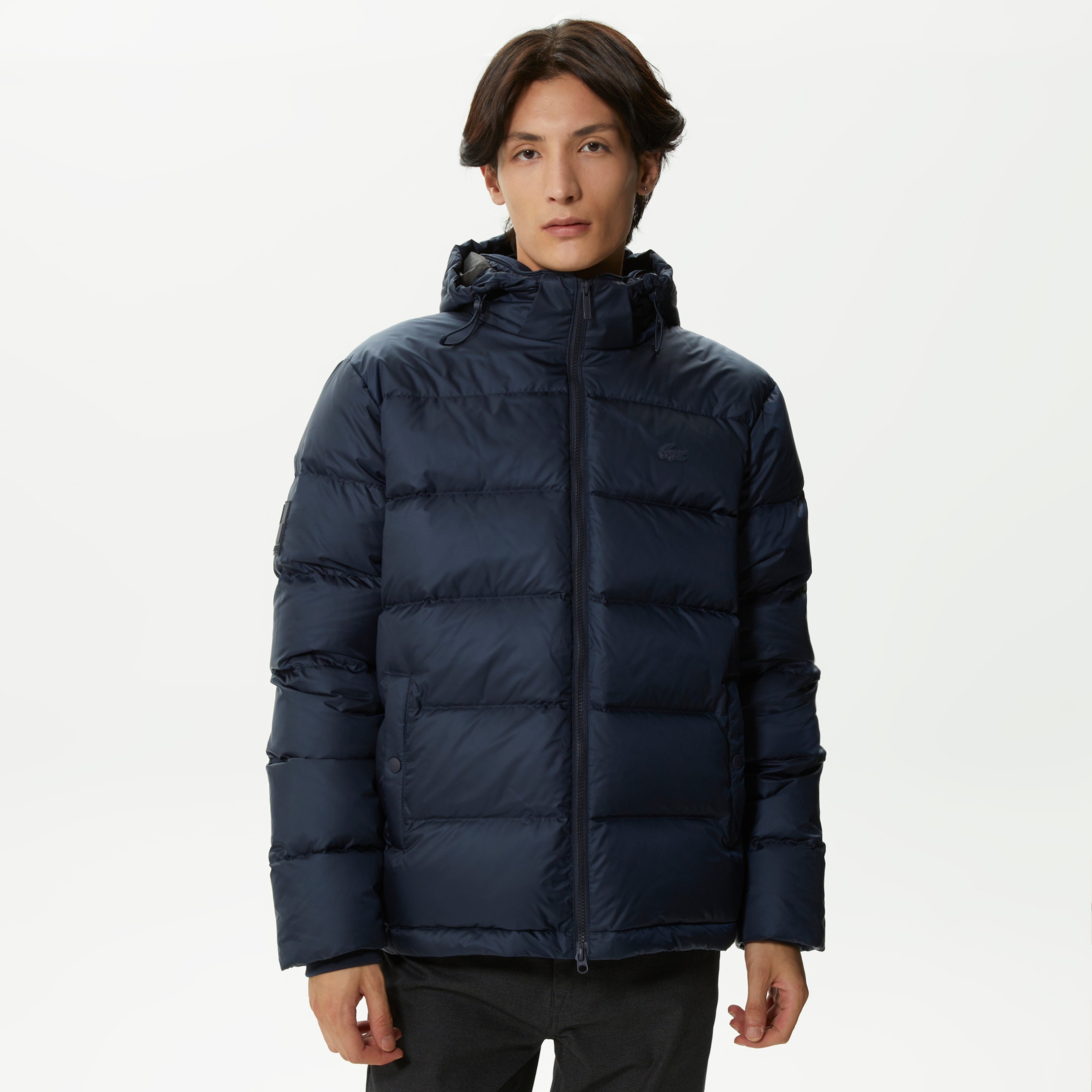 Lacoste Kapitone Erkek Lacivert Kapüşonlu Mont