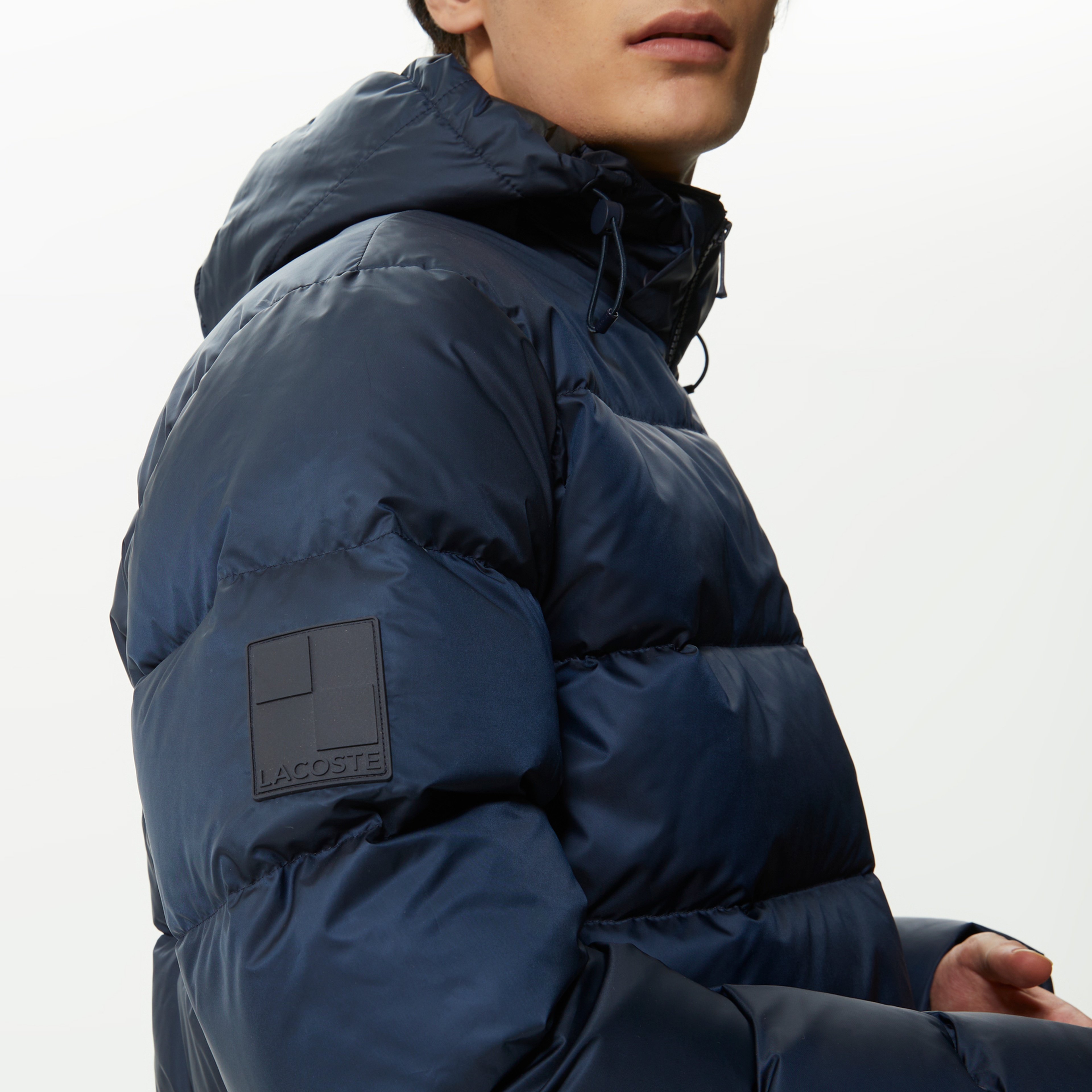 Lacoste Kapitone Erkek Lacivert Kapüşonlu Mont