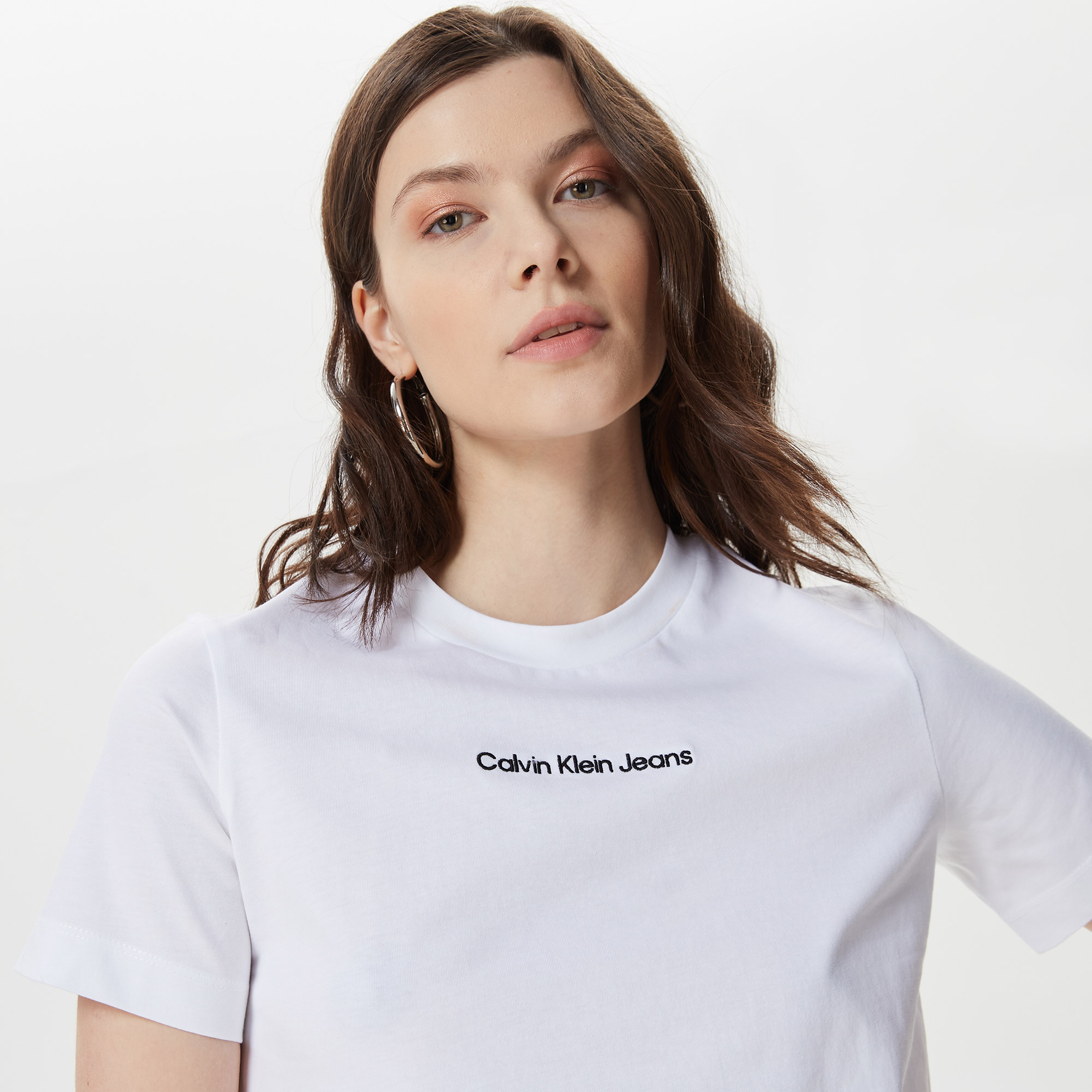 Calvin Klein Kadın Beyaz Tshirt