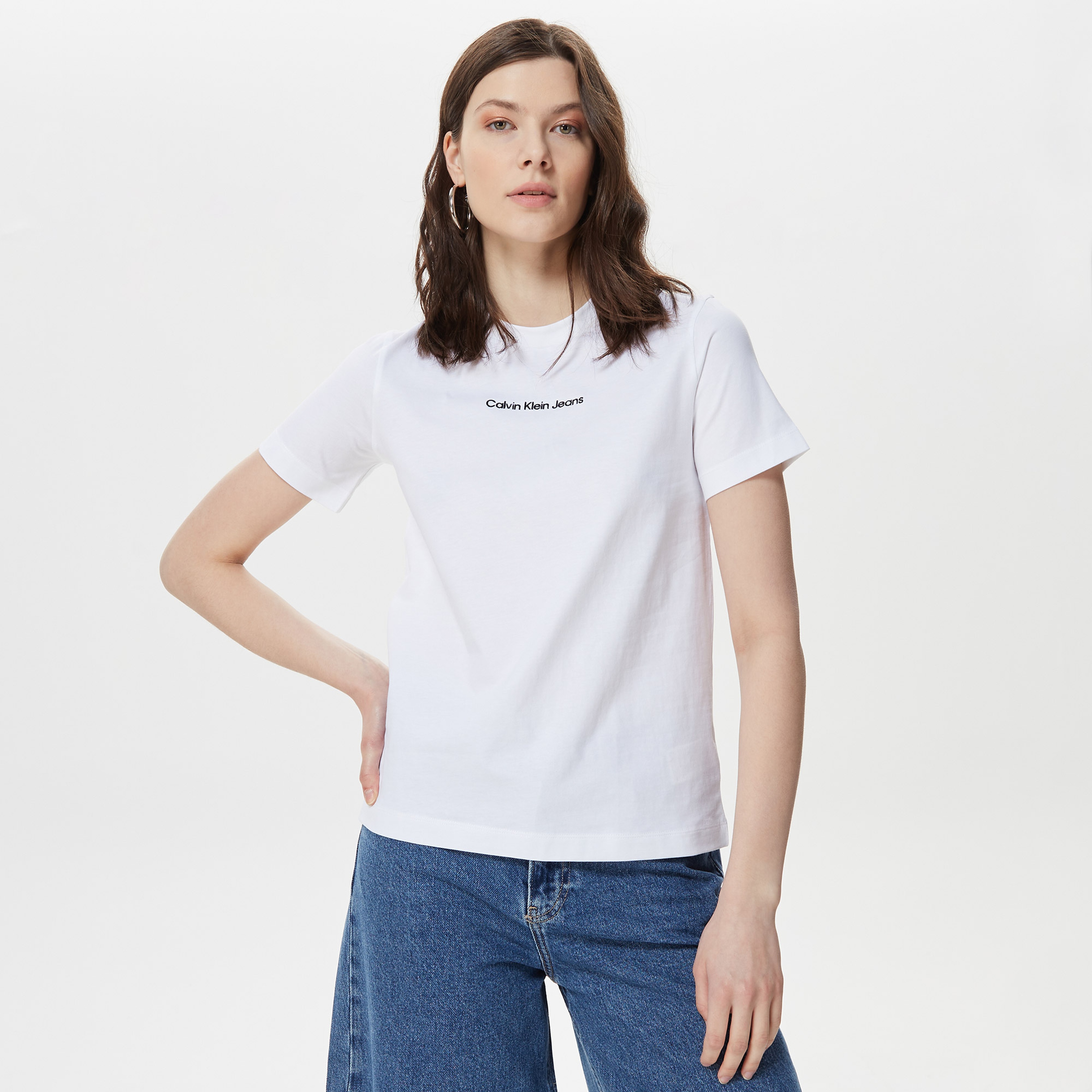 Calvin Klein Kadın Beyaz Tshirt
