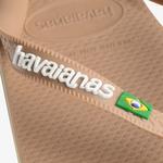 Havaianas Brasil Logo Kahverengi Unisex Pembe Terlik