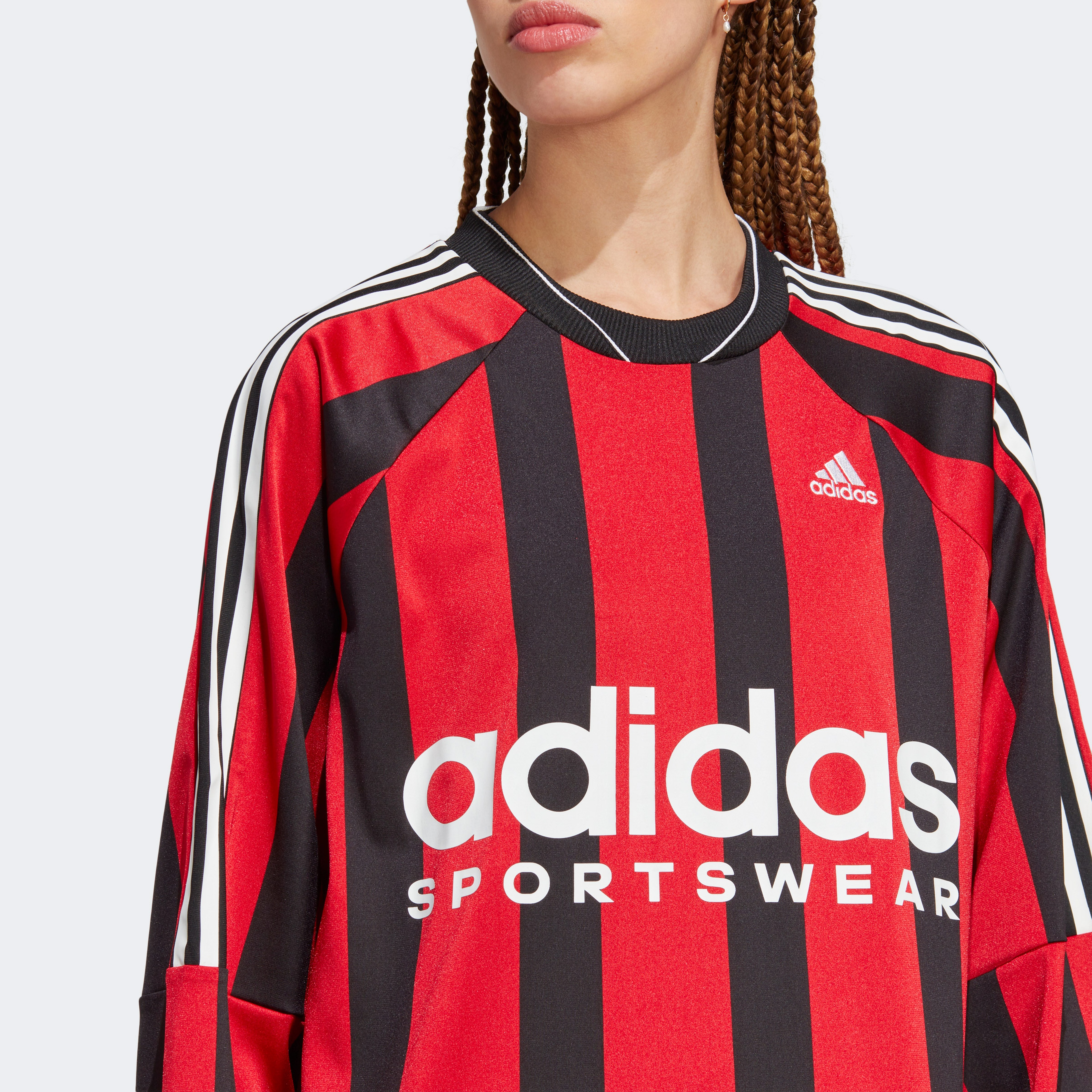 adidas Jacquard Long-Sleeve Top Kadın Kırmızı Forma