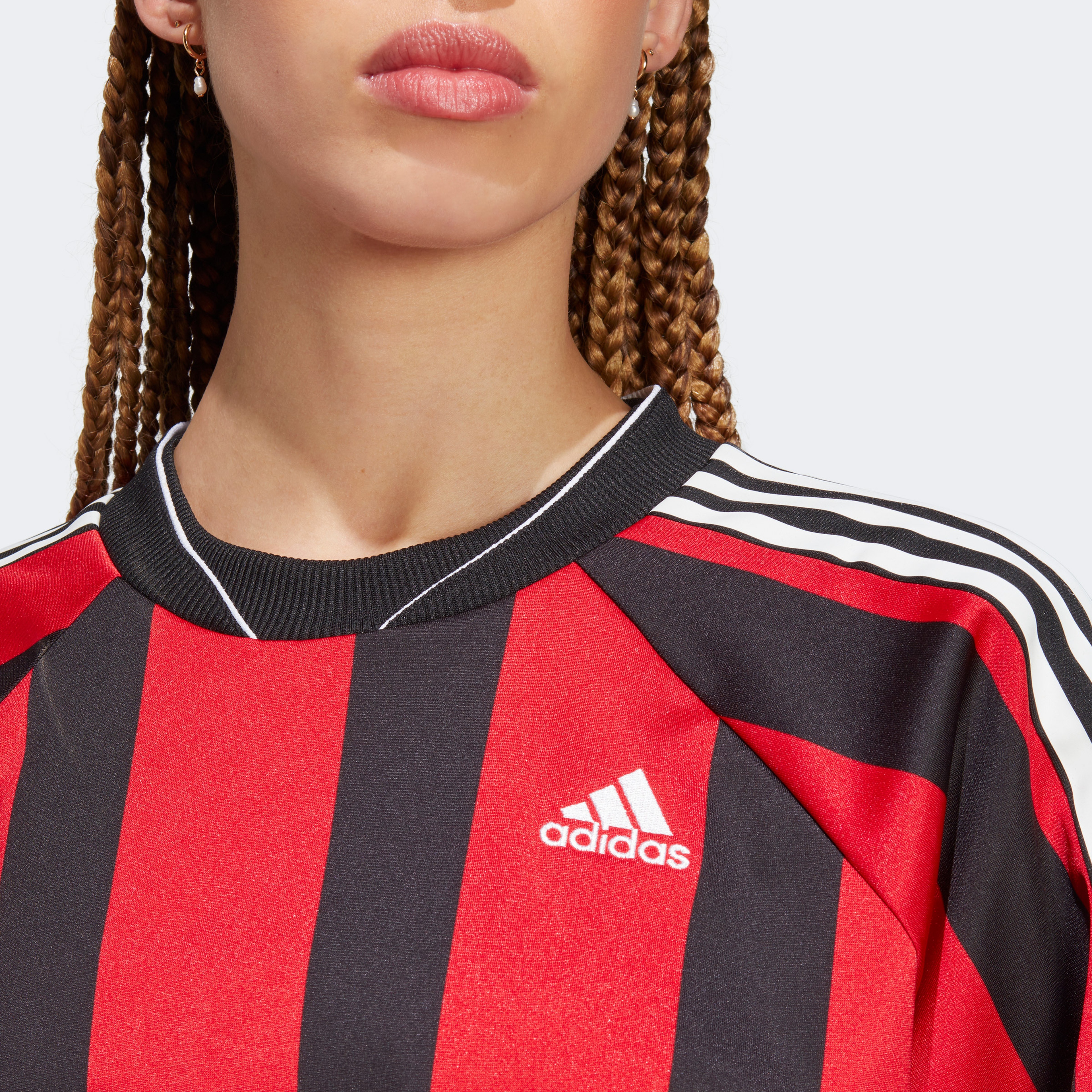 adidas Jacquard Long-Sleeve Top Kadın Kırmızı Forma