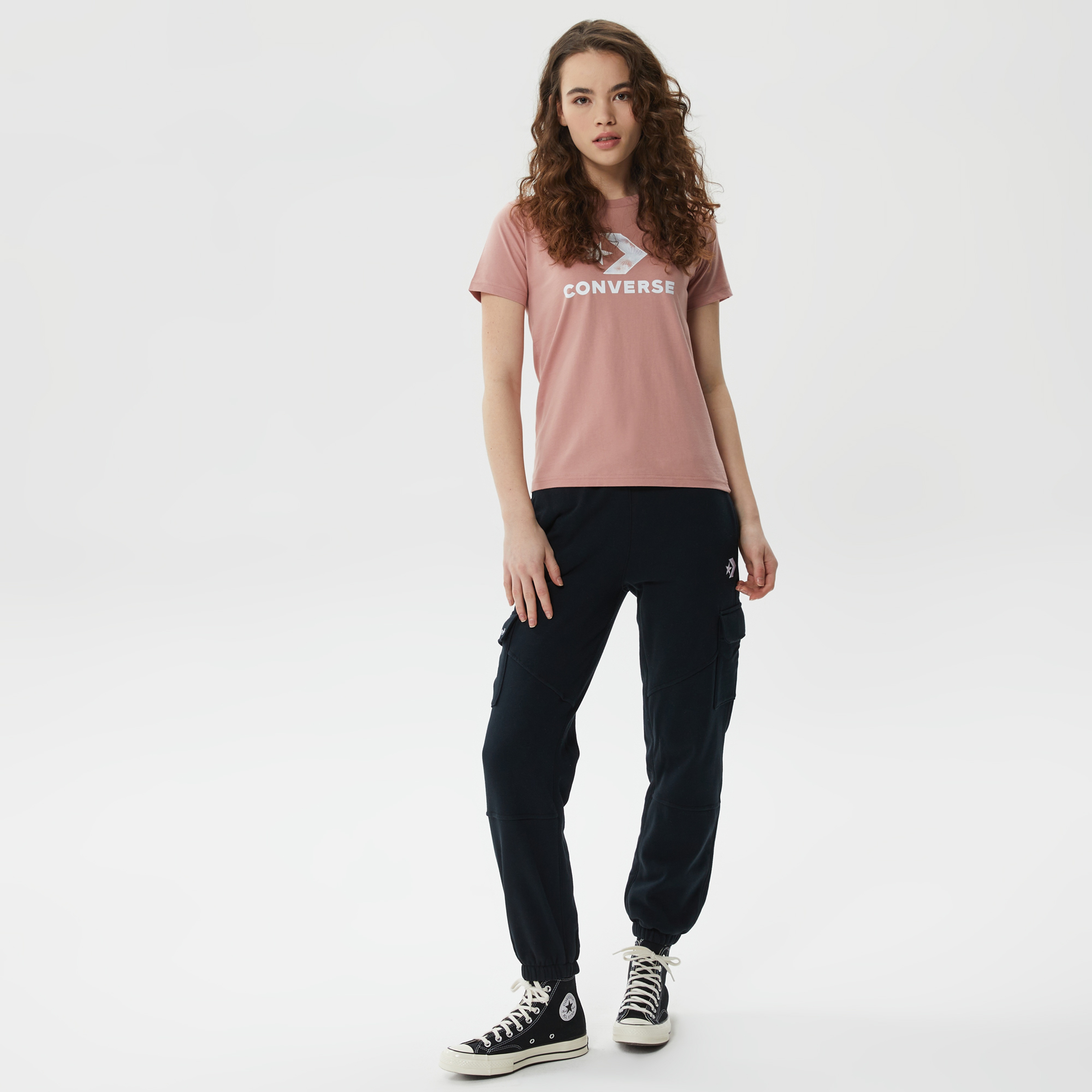 Converse Seasonal Star Chevron  Kadın Pembe T-Shirt