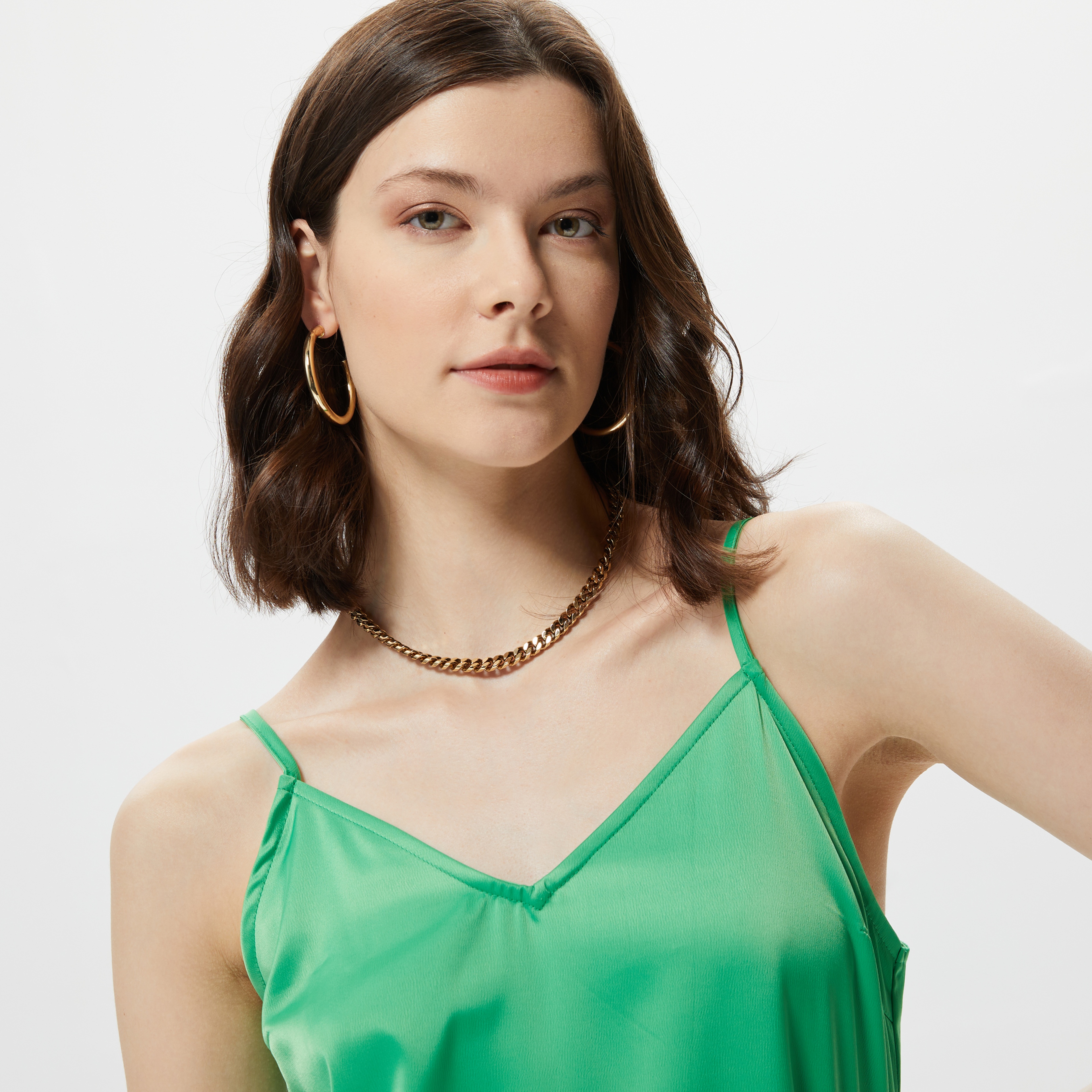 Only Onlamelia Midi Slip Ptm Kadın Yeşil Elbise