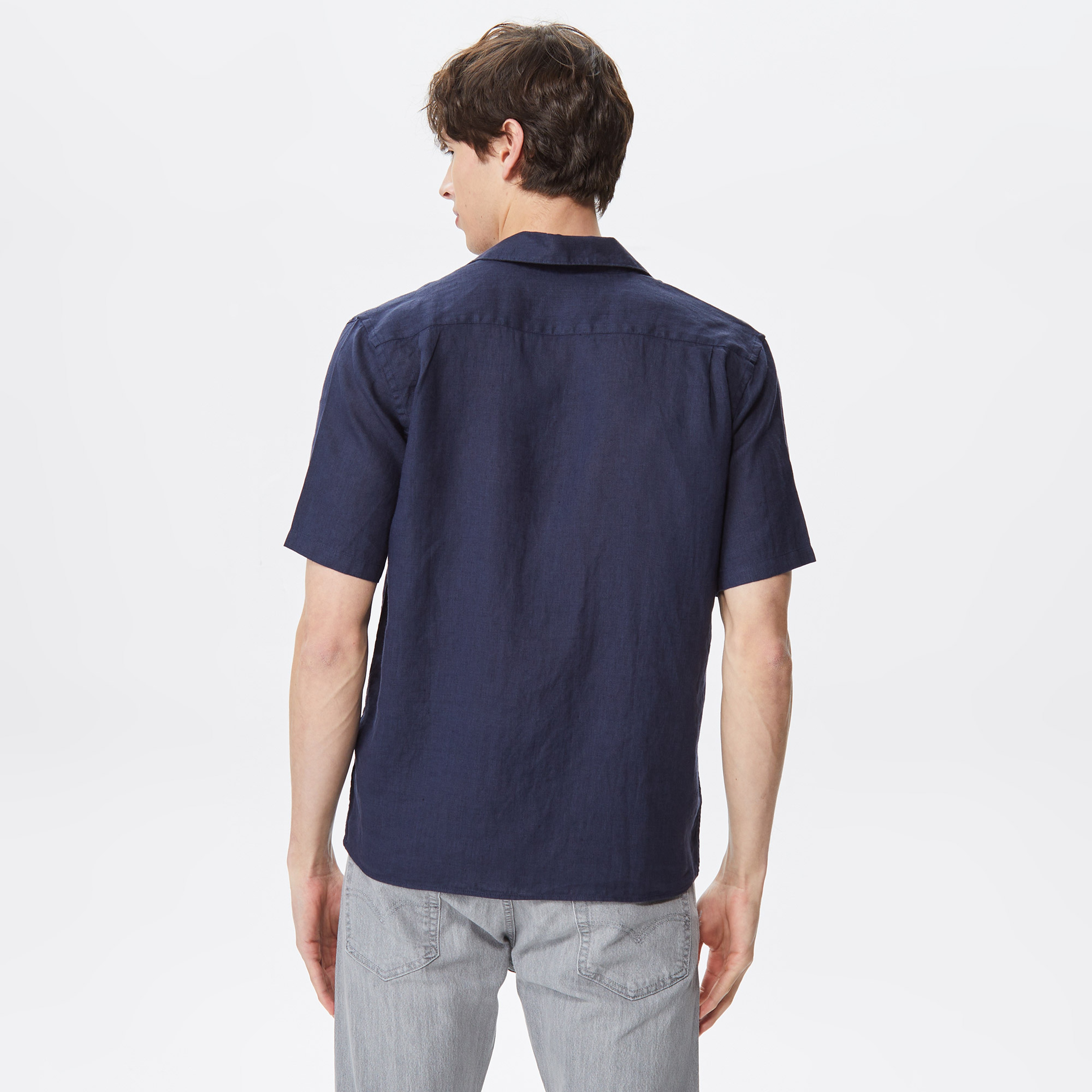 Ruck&Maul Düz Kisa Kollu Erkek Lacivert Gömlek