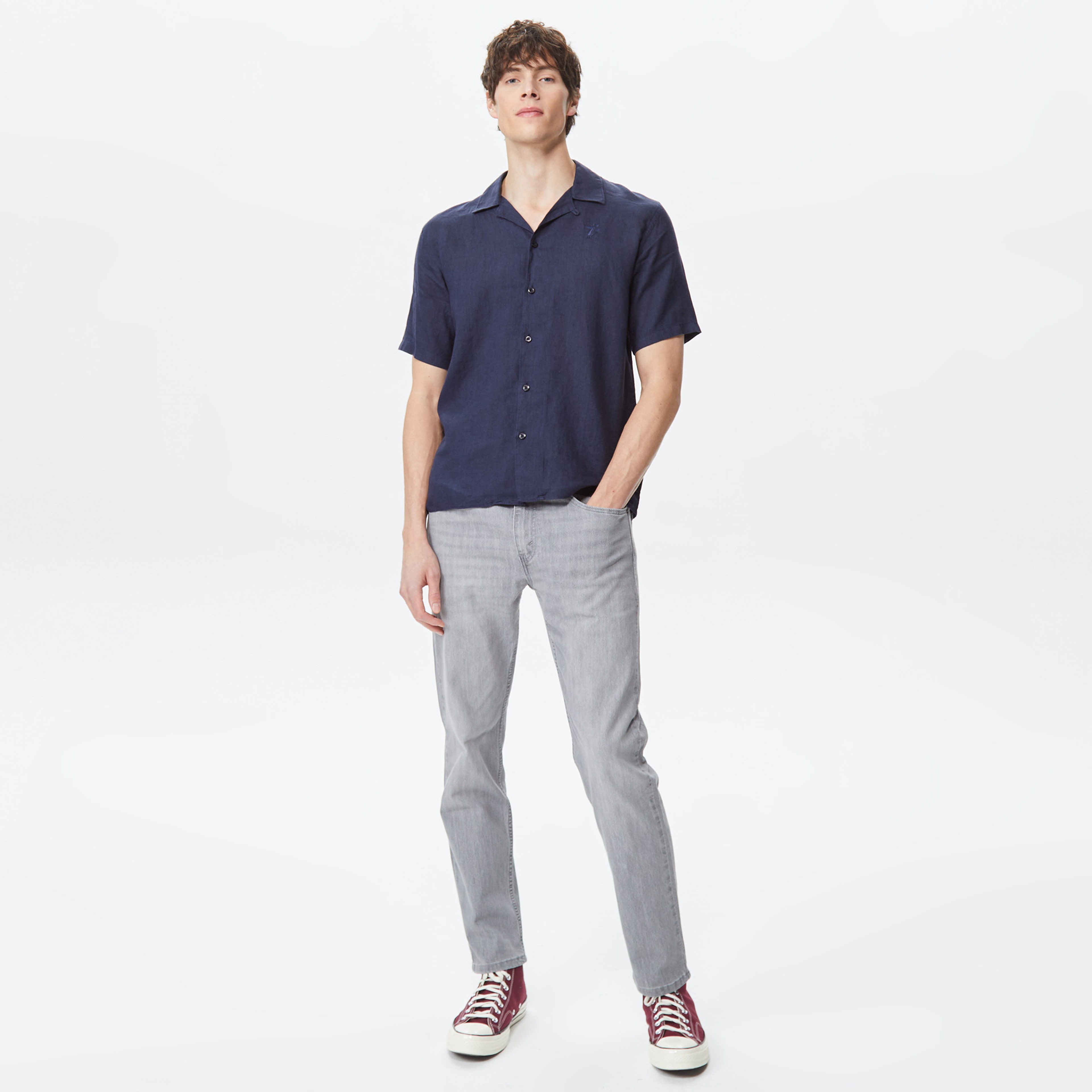 Ruck&Maul Düz Kisa Kollu Erkek Lacivert Gömlek