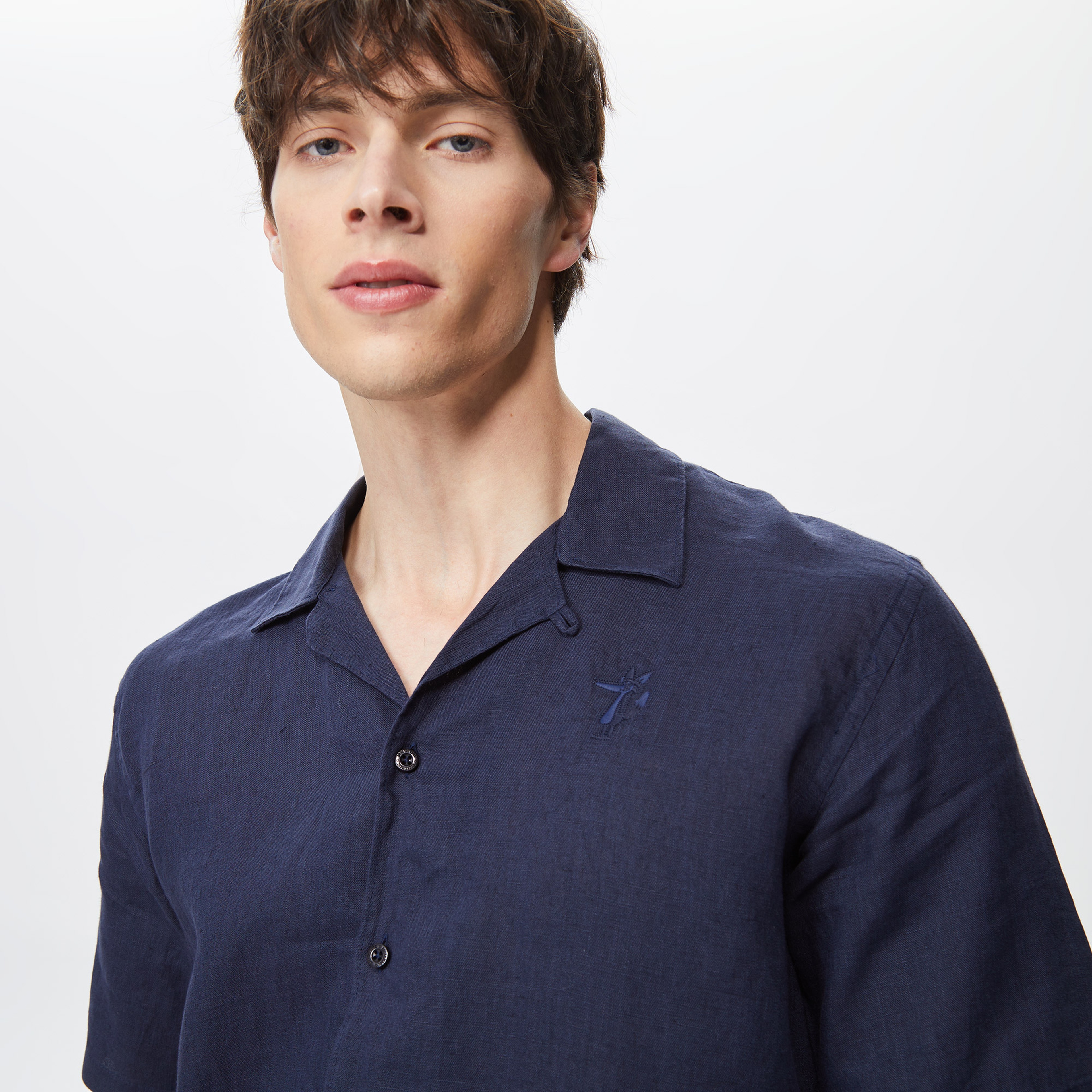 Ruck&Maul Düz Kisa Kollu Erkek Lacivert Gömlek