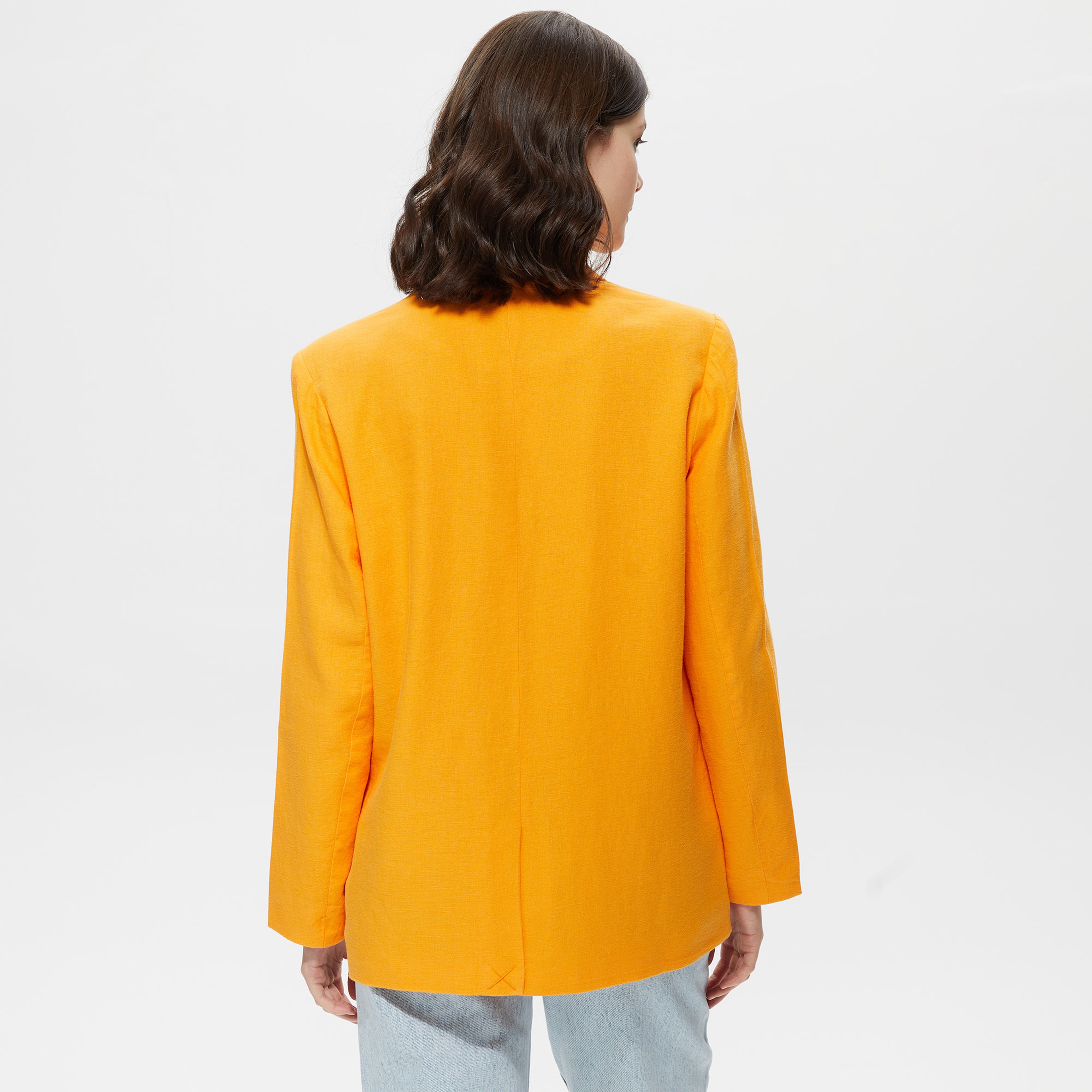 Only Onlludo Linen Blazer Otw Kadın Turuncu Ceket